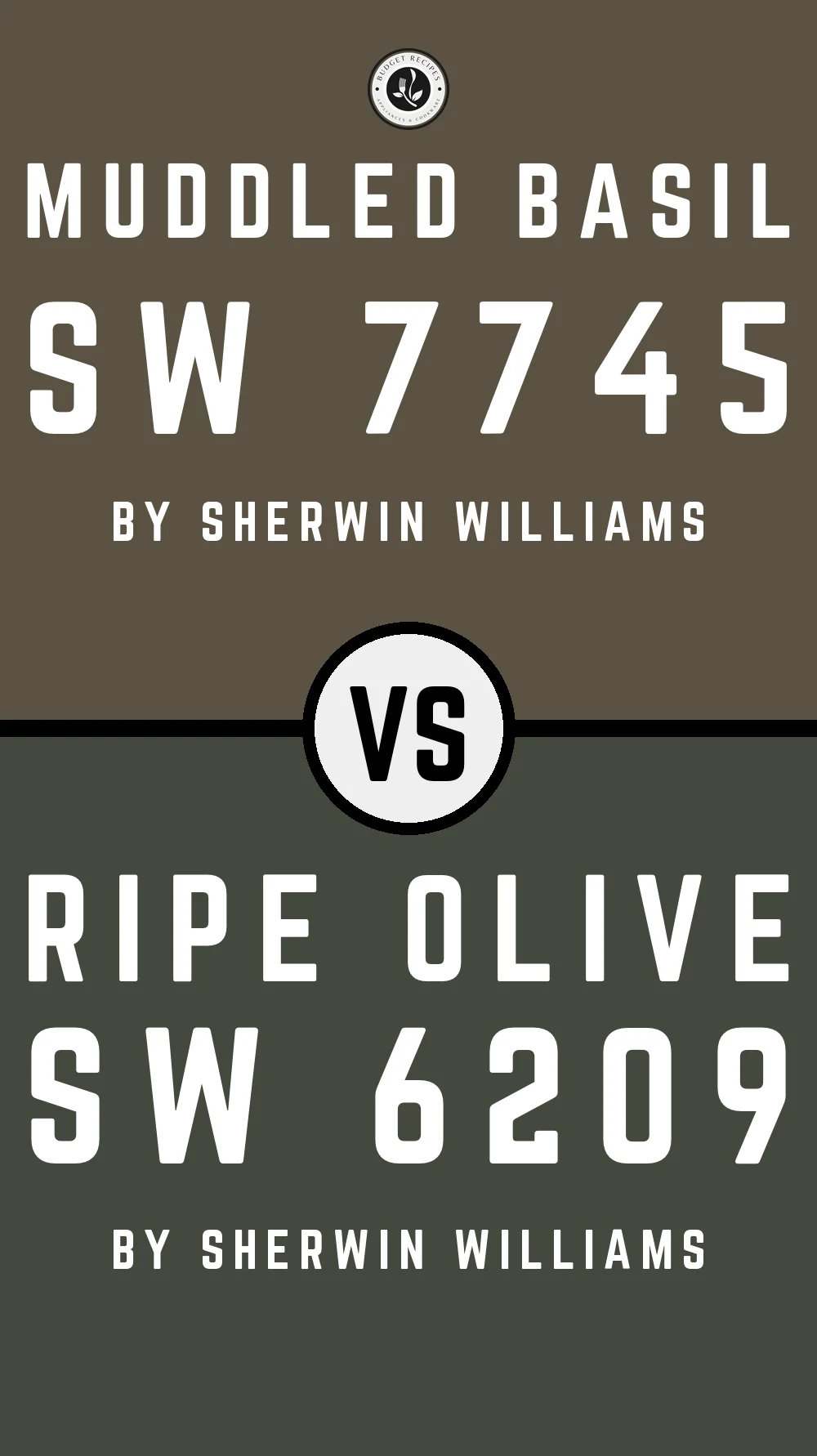 Muddled Basil by Sherwin Williams SW 7745 vs Ripe Olive SW 6209
