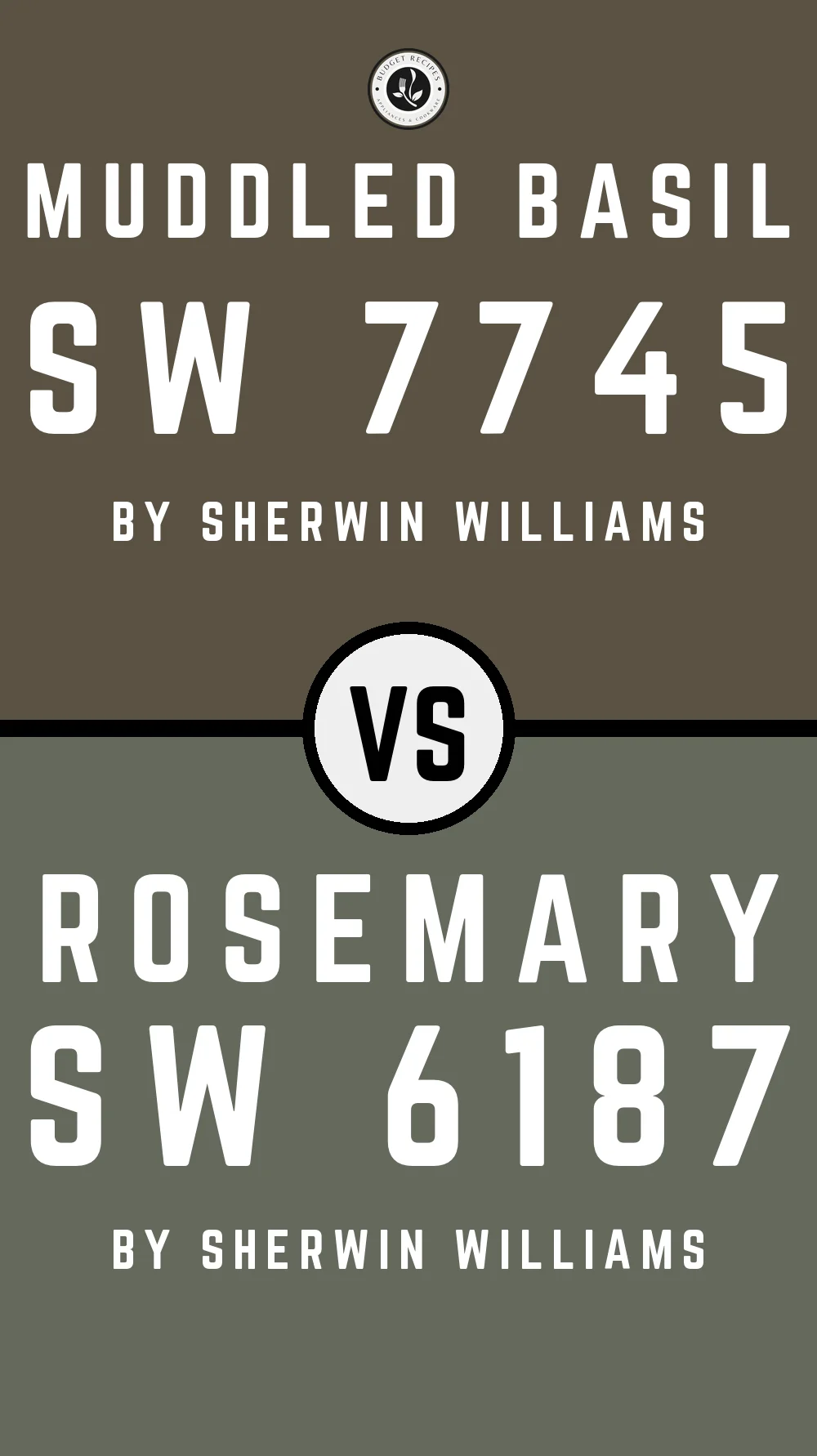 Muddled Basil by Sherwin Williams SW 7745 vs Rosemary SW 6187