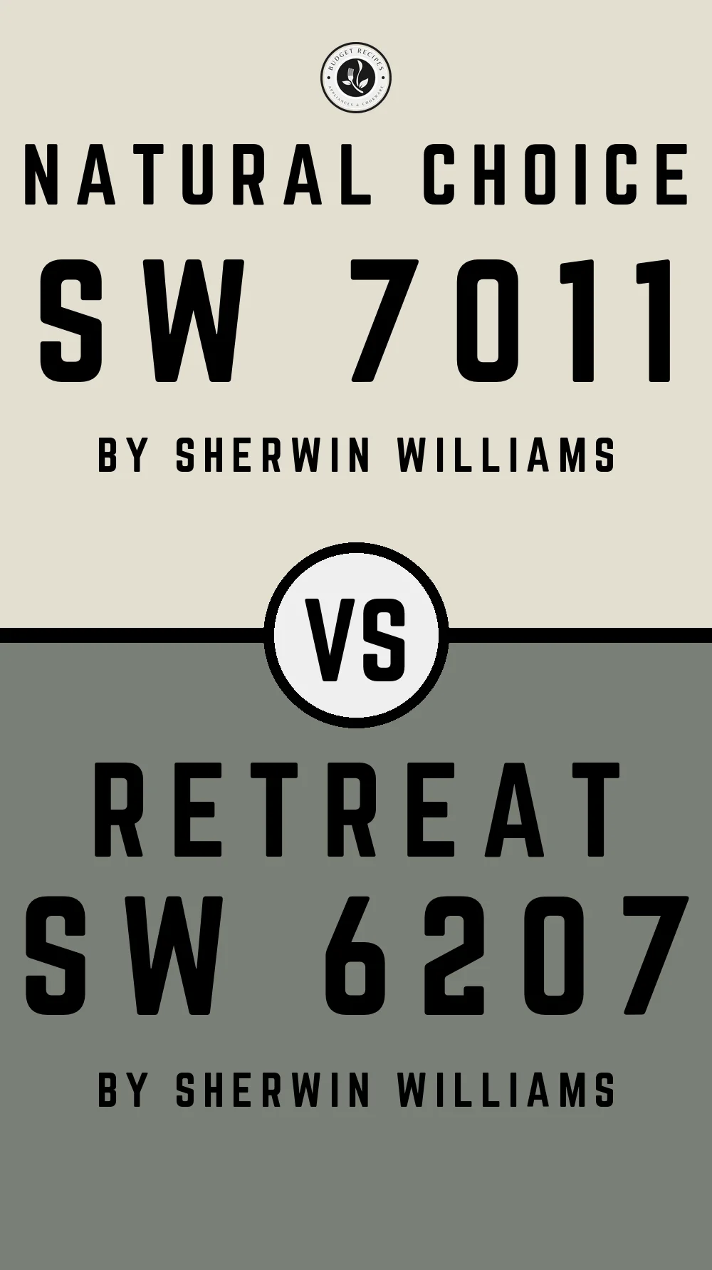 Natural Choice by Sherwin Williams SW 7011 vs Retreat SW 6207