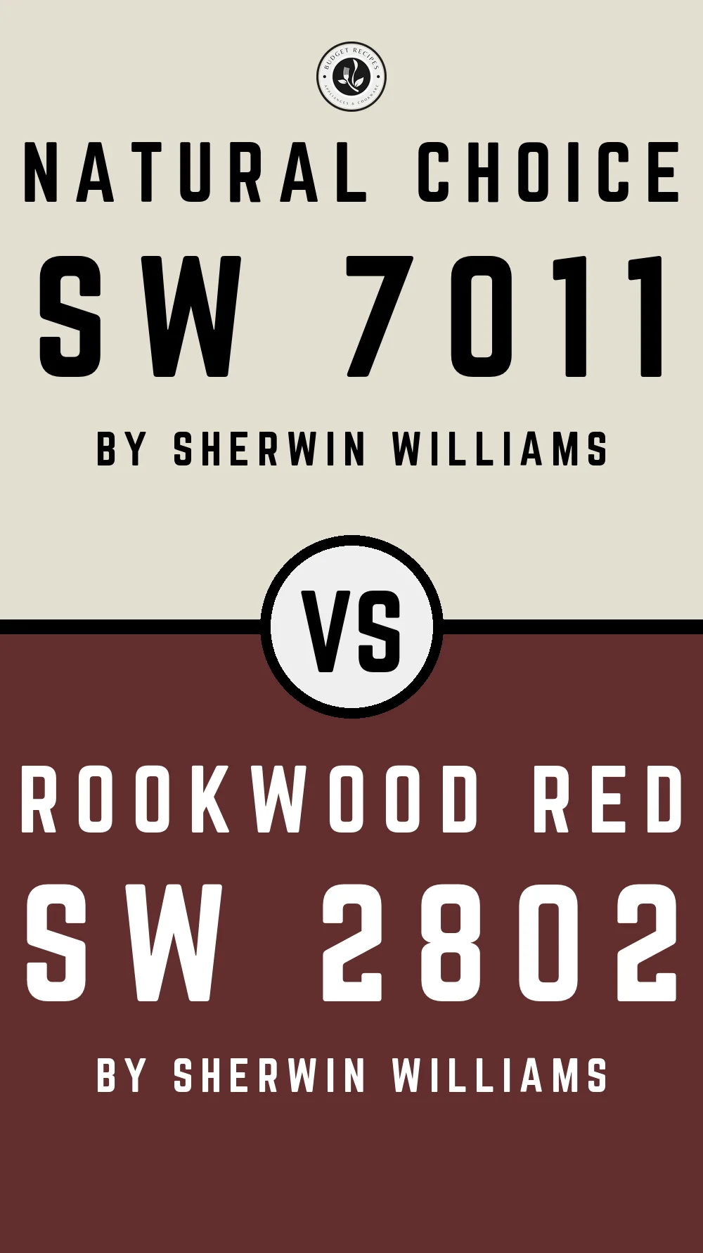 Natural Choice by Sherwin Williams SW 7011 vs Rookwood Red SW 2802