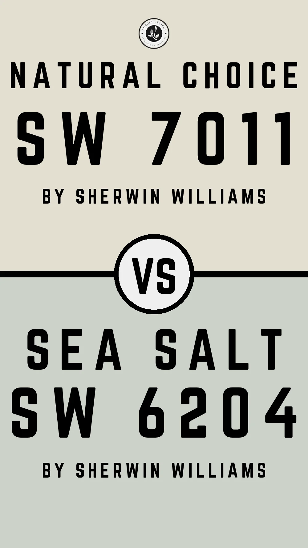 Natural Choice by Sherwin Williams SW 7011 vs Sea Salt SW 6204