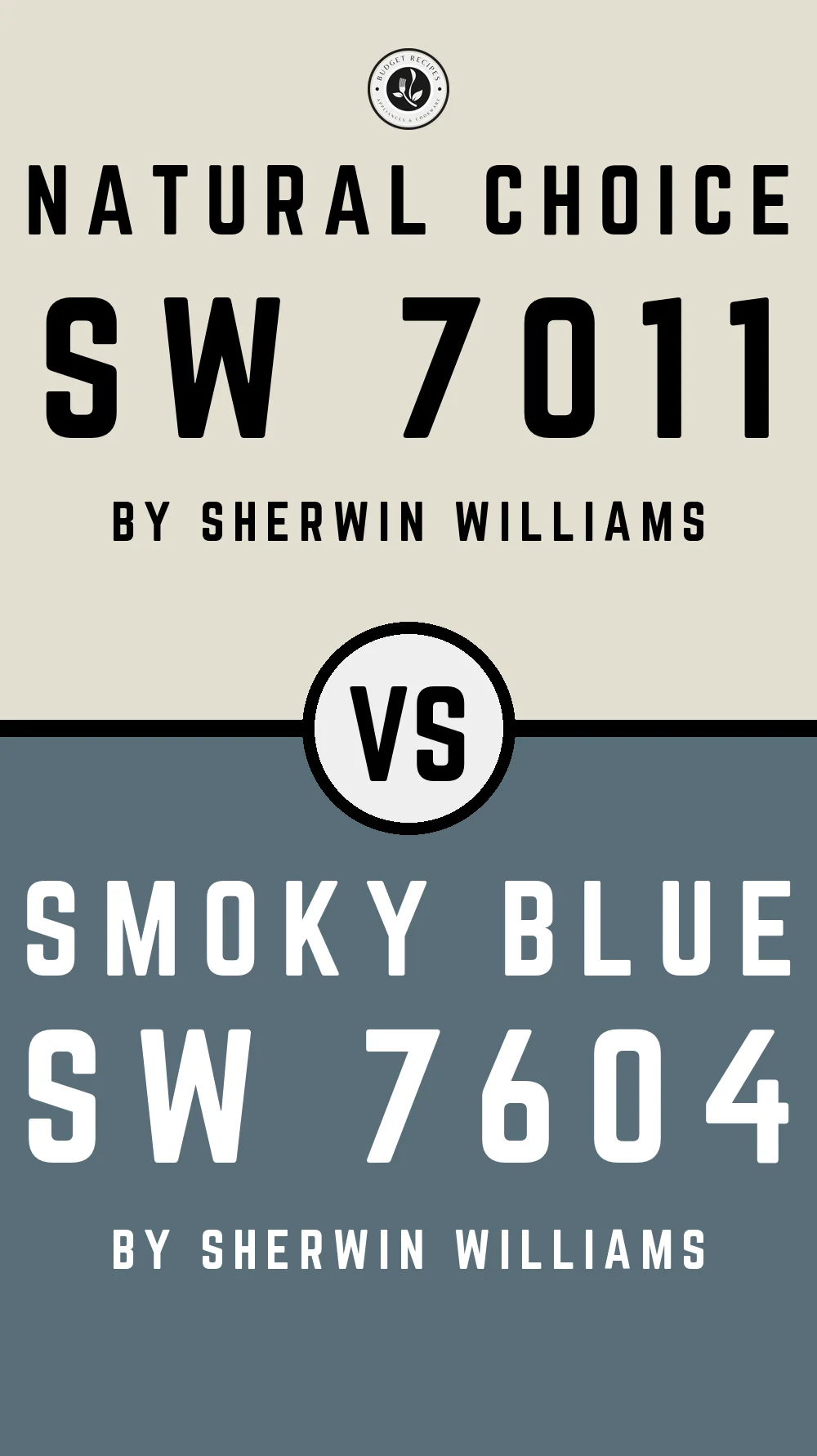 Natural Choice by Sherwin Williams SW 7011 vs Smoky Blue SW 7604