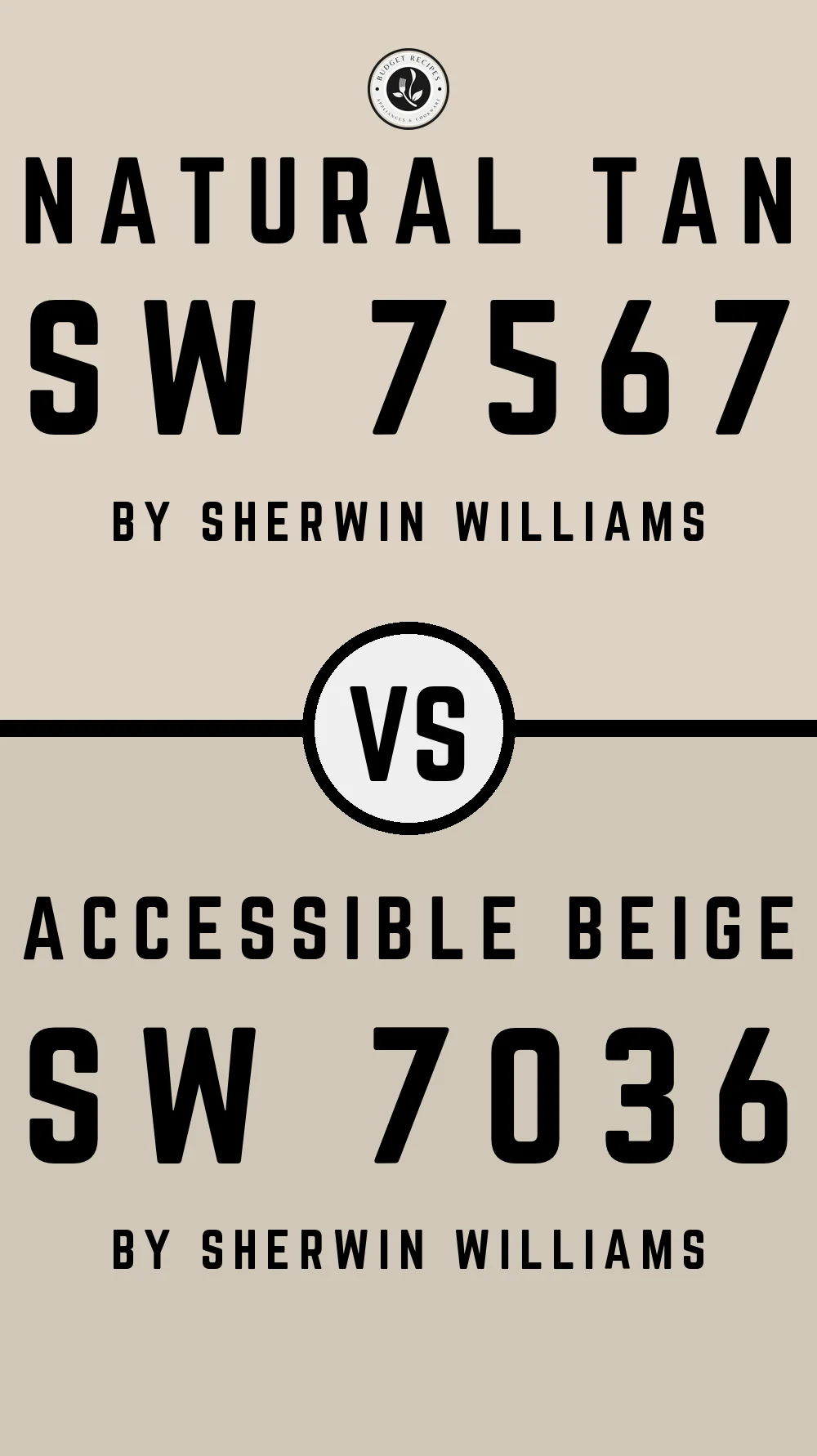 Natural Tan SW 7567 vs Accessible Beige SW 7036