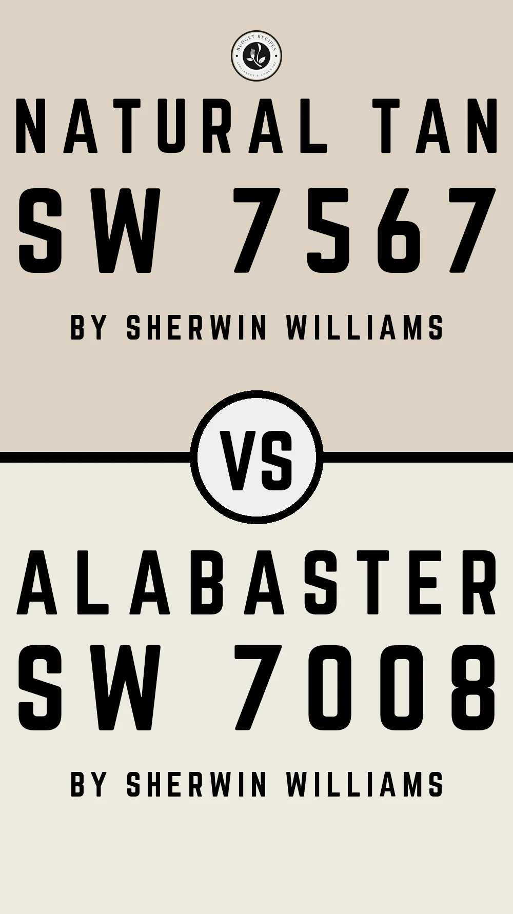 Natural Tan SW 7567 vs Alabaster SW 7008