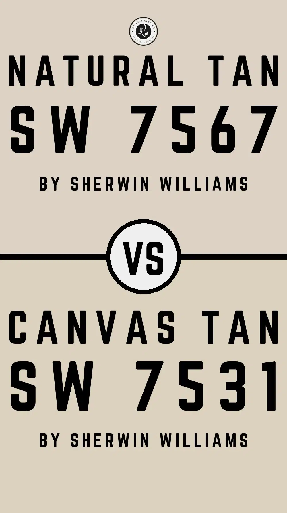 Natural Tan by Sherwin Williams SW 7567 vs Canvas Tan SW 7531