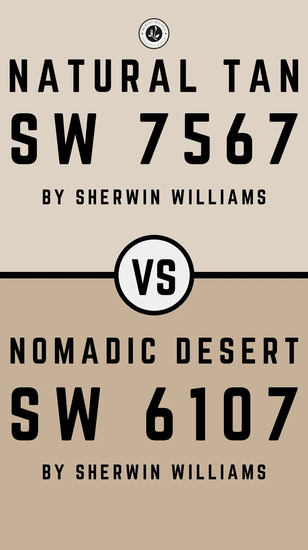 Natural Tan by Sherwin Williams SW 7567 vs Nomadic Desert SW 6107