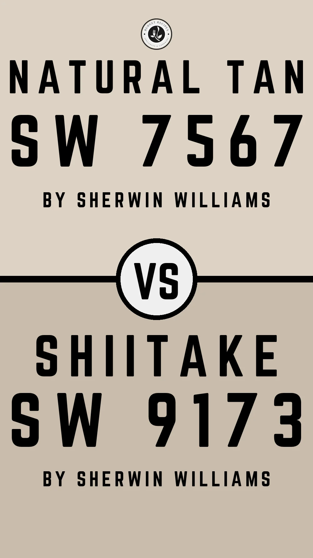 Natural Tan by Sherwin Williams SW 7567 vs Shiitake SW 9173