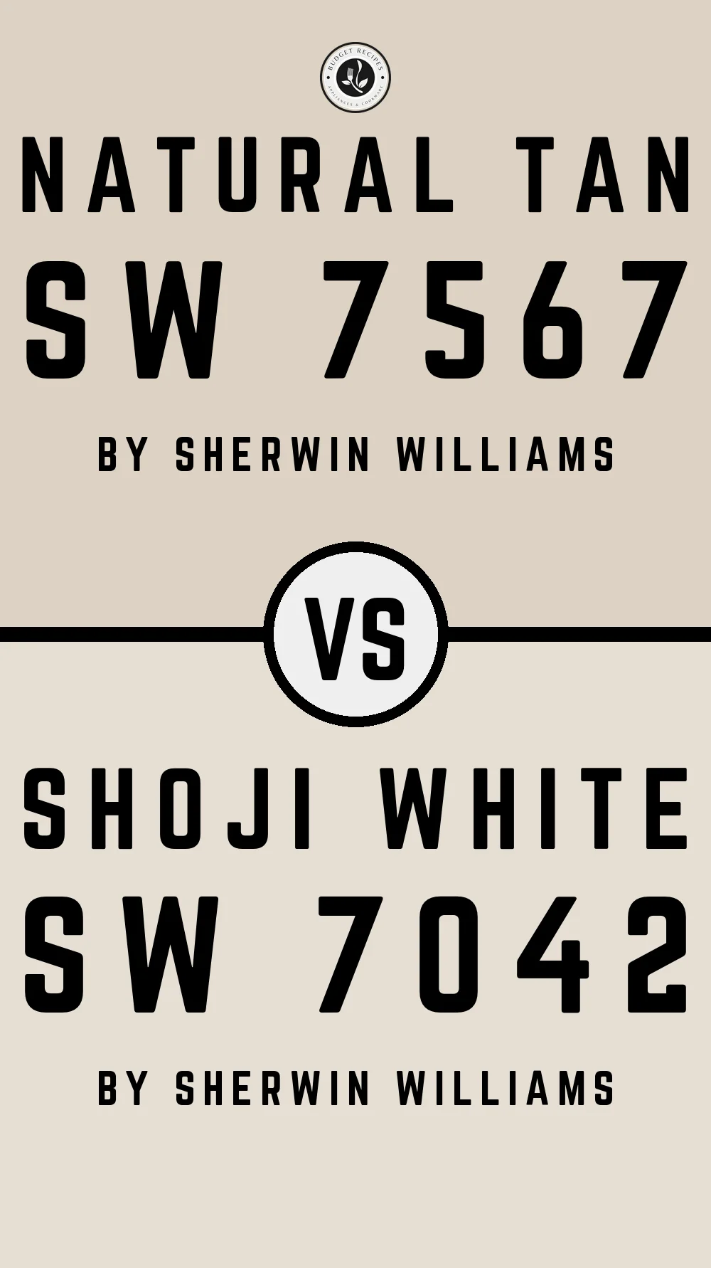 Natural Tan SW 7567 vs Shoji White SW 7042