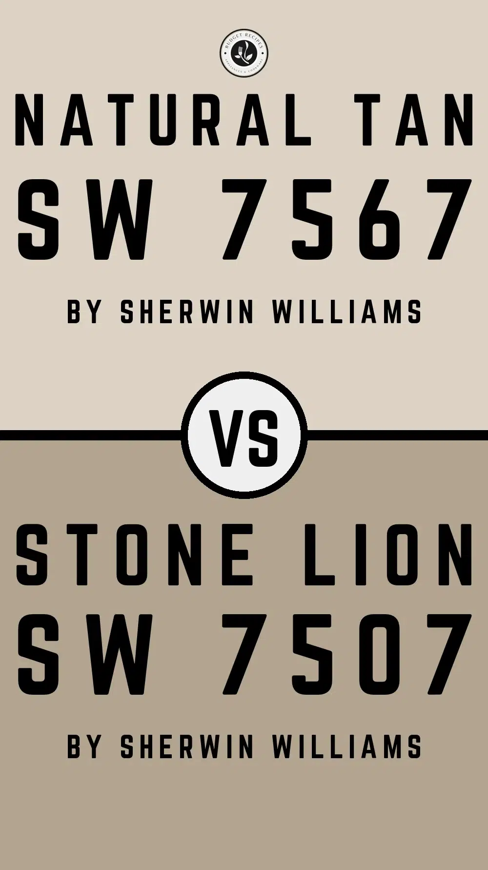 Natural Tan by Sherwin Williams SW 7567 vs Stone Lion SW 7507