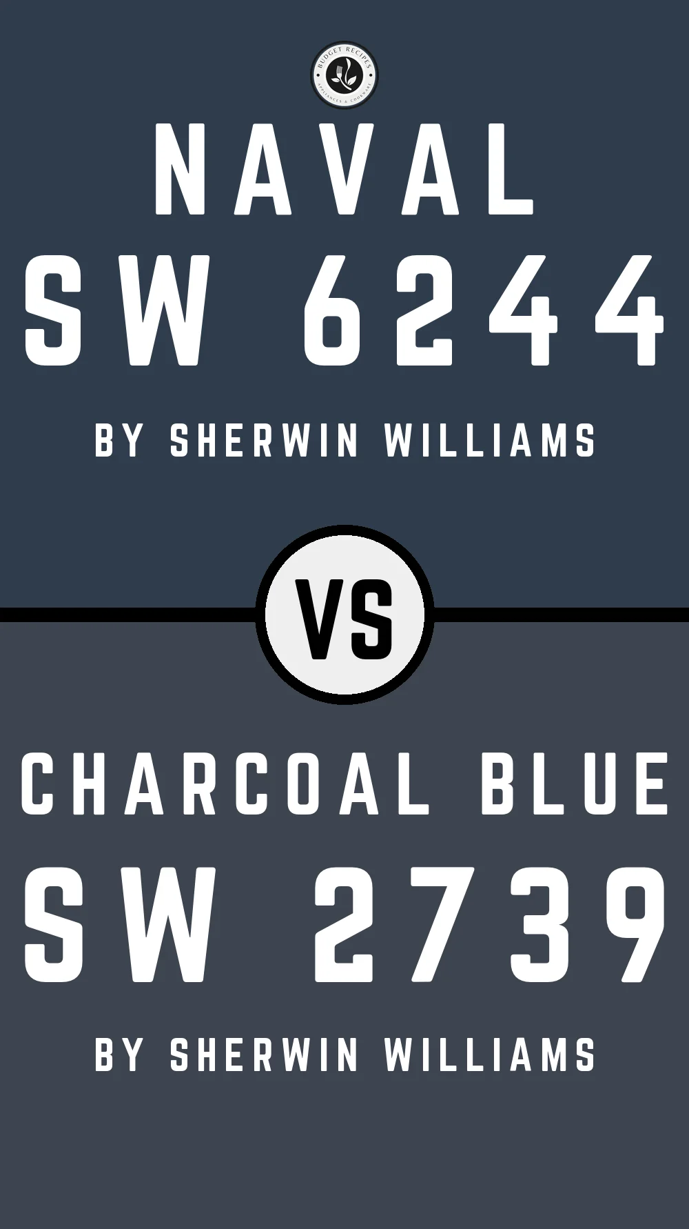 Naval by Sherwin Williams SW 6244 vs Charcoal Blue SW 2739