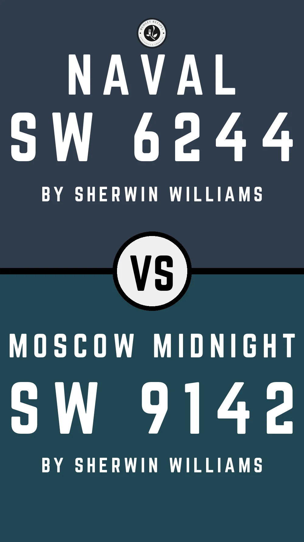 Naval by Sherwin Williams SW 6244 vs Moscow Midnight SW 9142