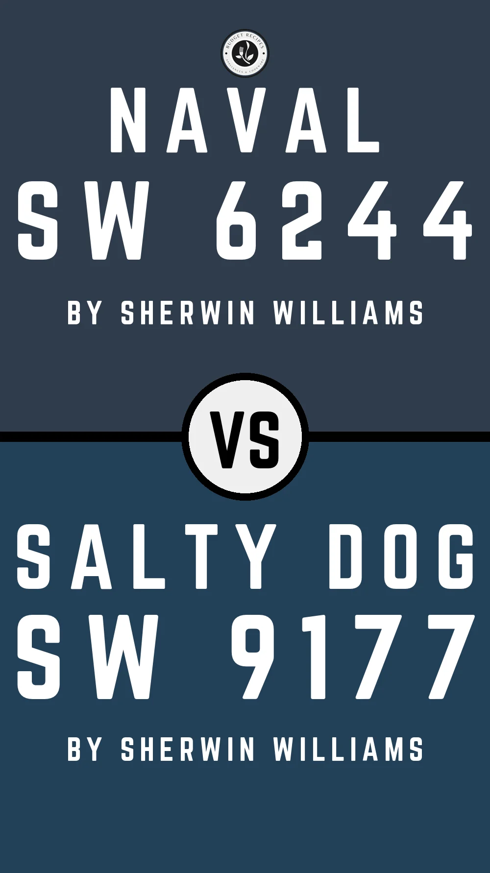 Naval by Sherwin Williams SW 6244 vs Salty Dog SW 9177