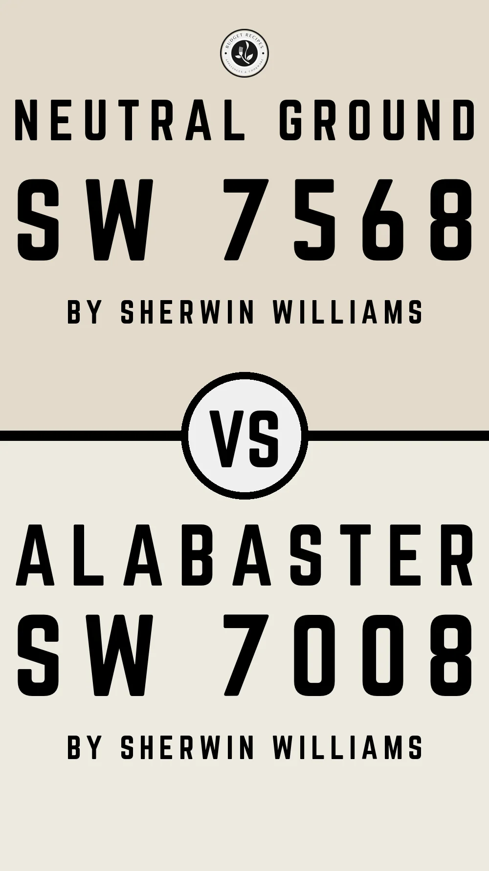 Neutral Ground SW 7568 vs Alabaster SW 7008
