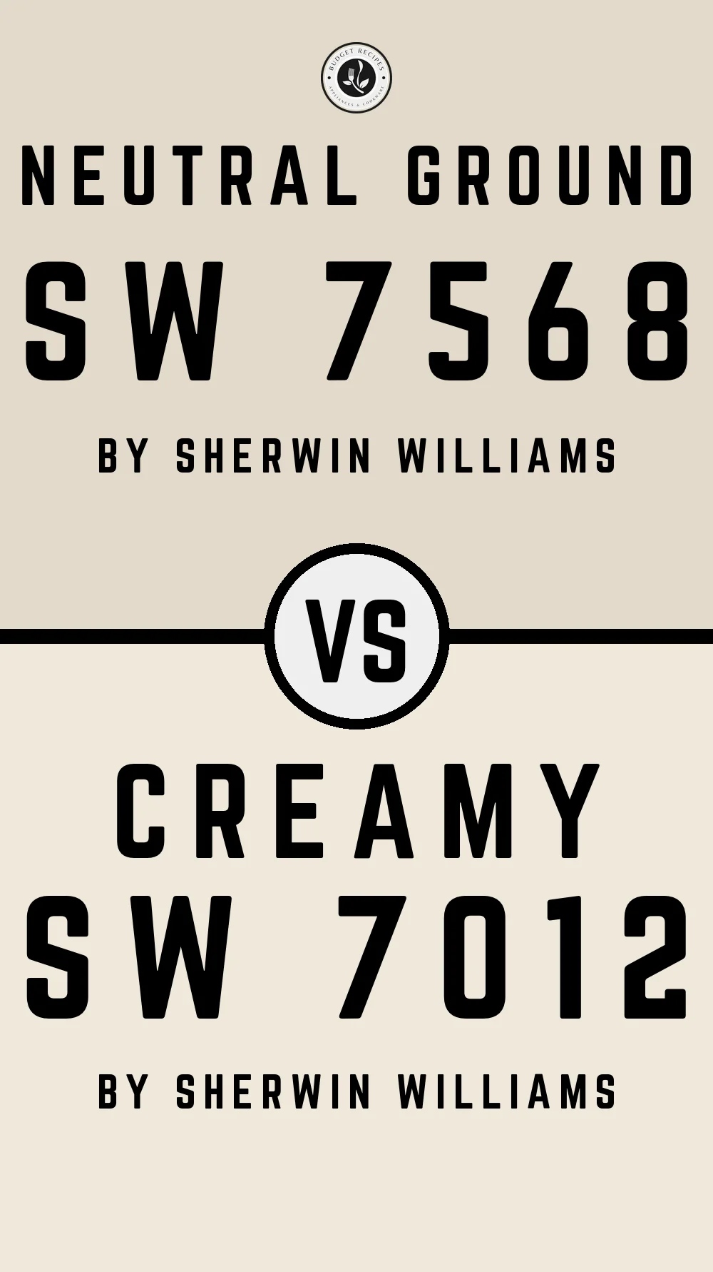 Neutral Ground SW 7568 vs Creamy SW 7012