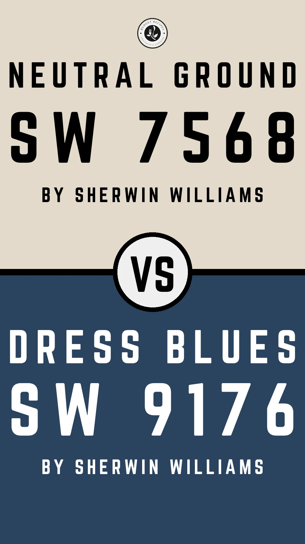 Neutral Ground by Sherwin Williams SW 7568 with Dress Blues SW 9176