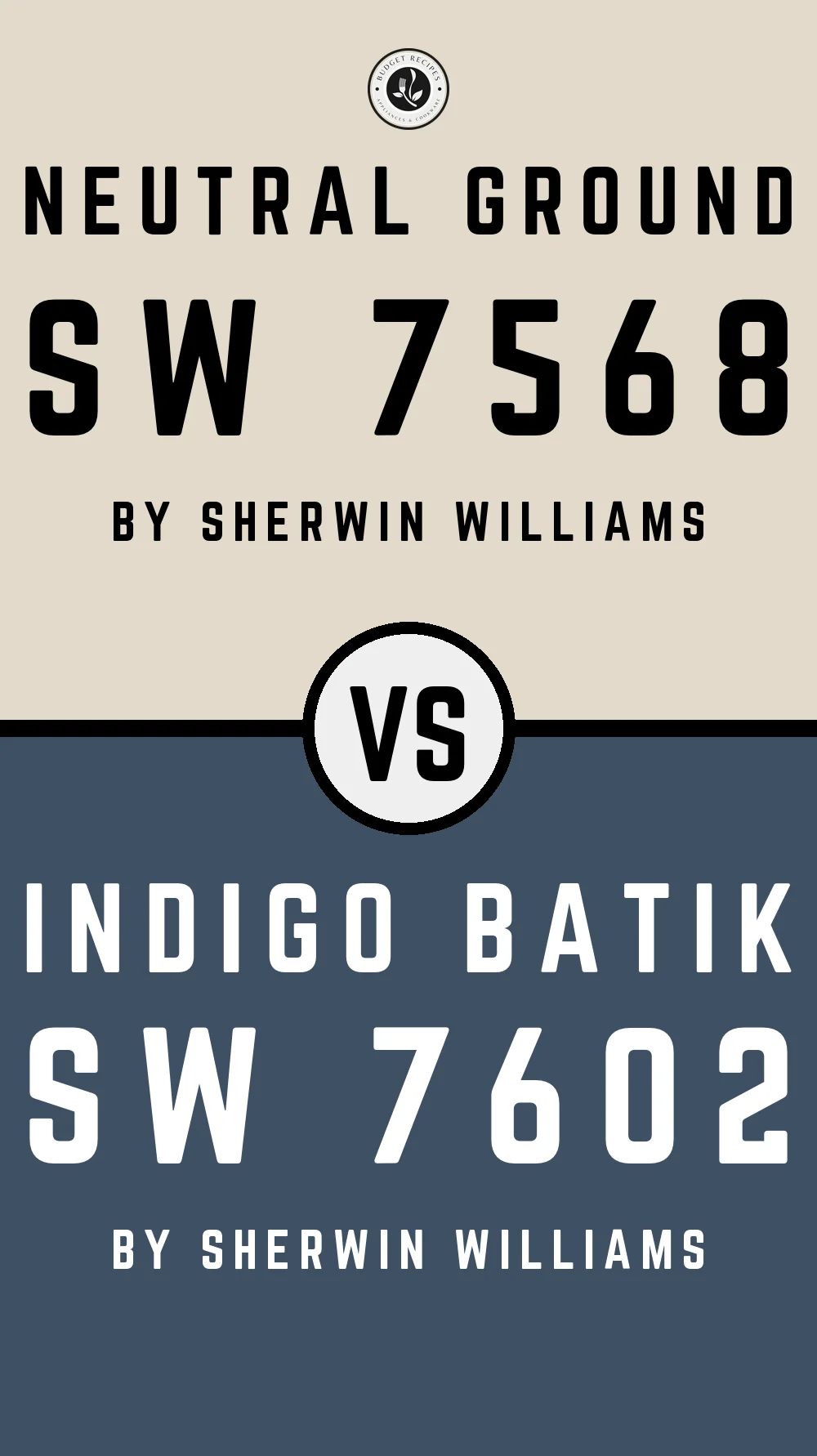 Neutral Ground by Sherwin Williams SW 7568 with Indigo Batik SW 7602