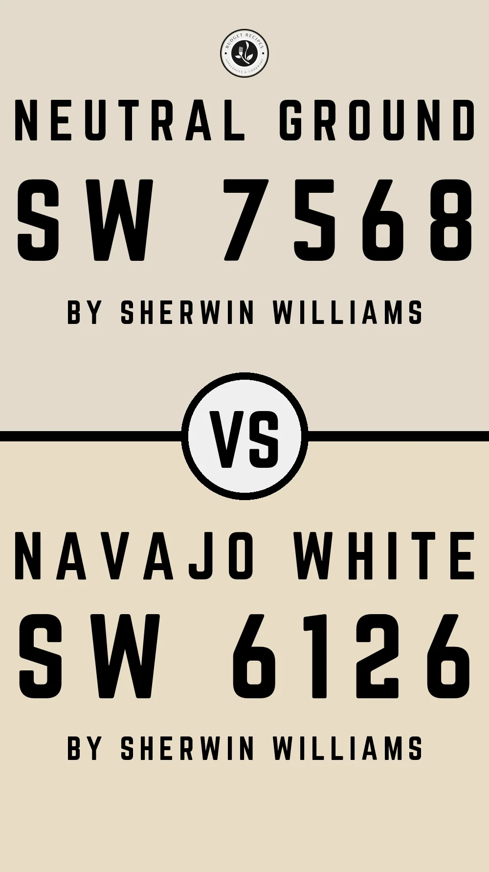 Neutral Ground by Sherwin Williams SW 7568 vs Navajo White SW 6126