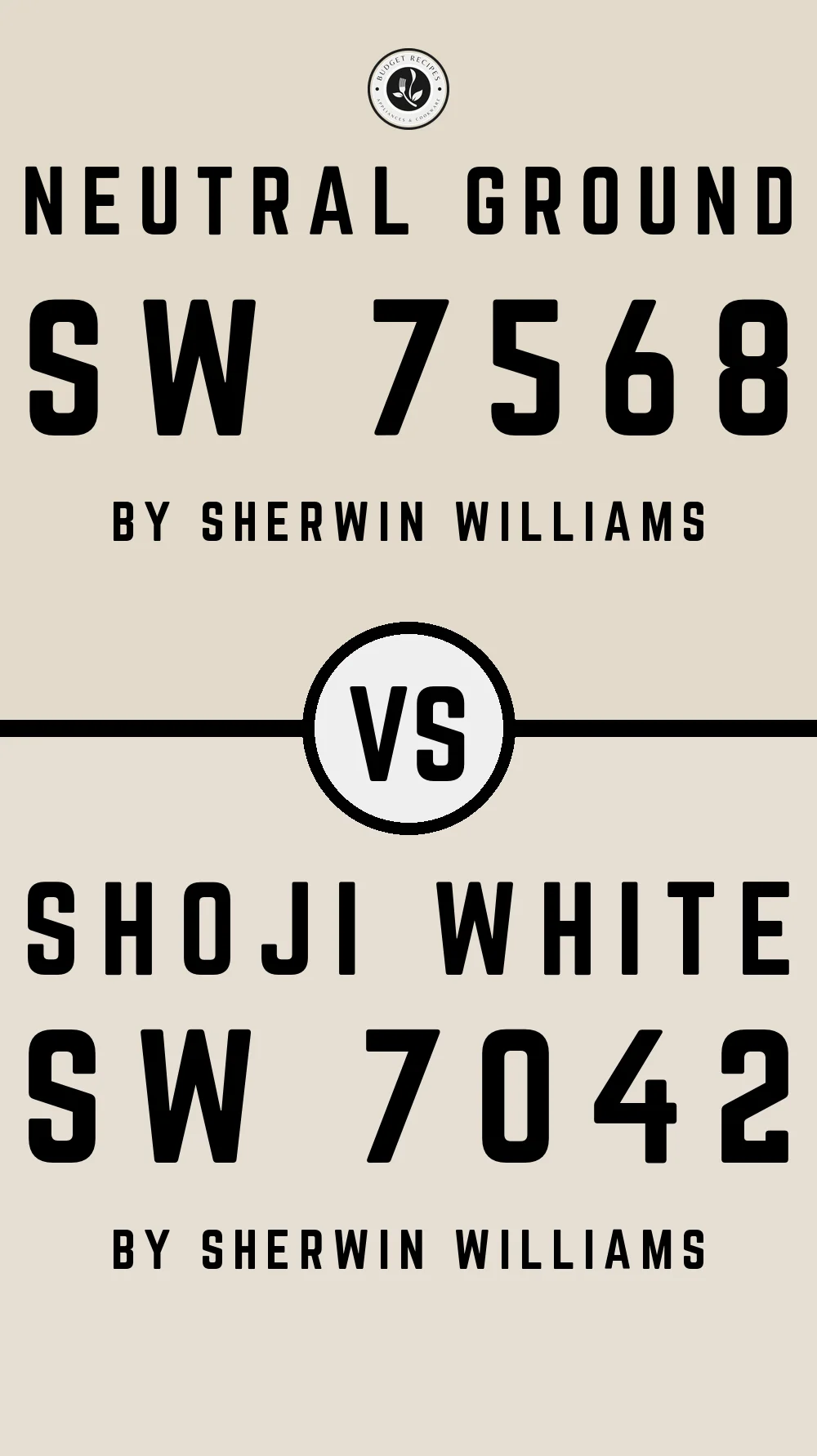 Neutral Ground SW 7568 vs Shoji White SW 7042