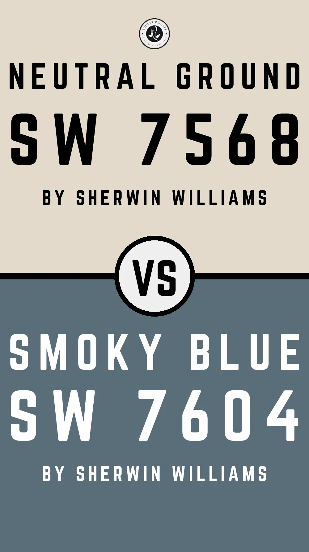 Neutral Ground by Sherwin Williams SW 7568 with Smoky Blue SW 7604