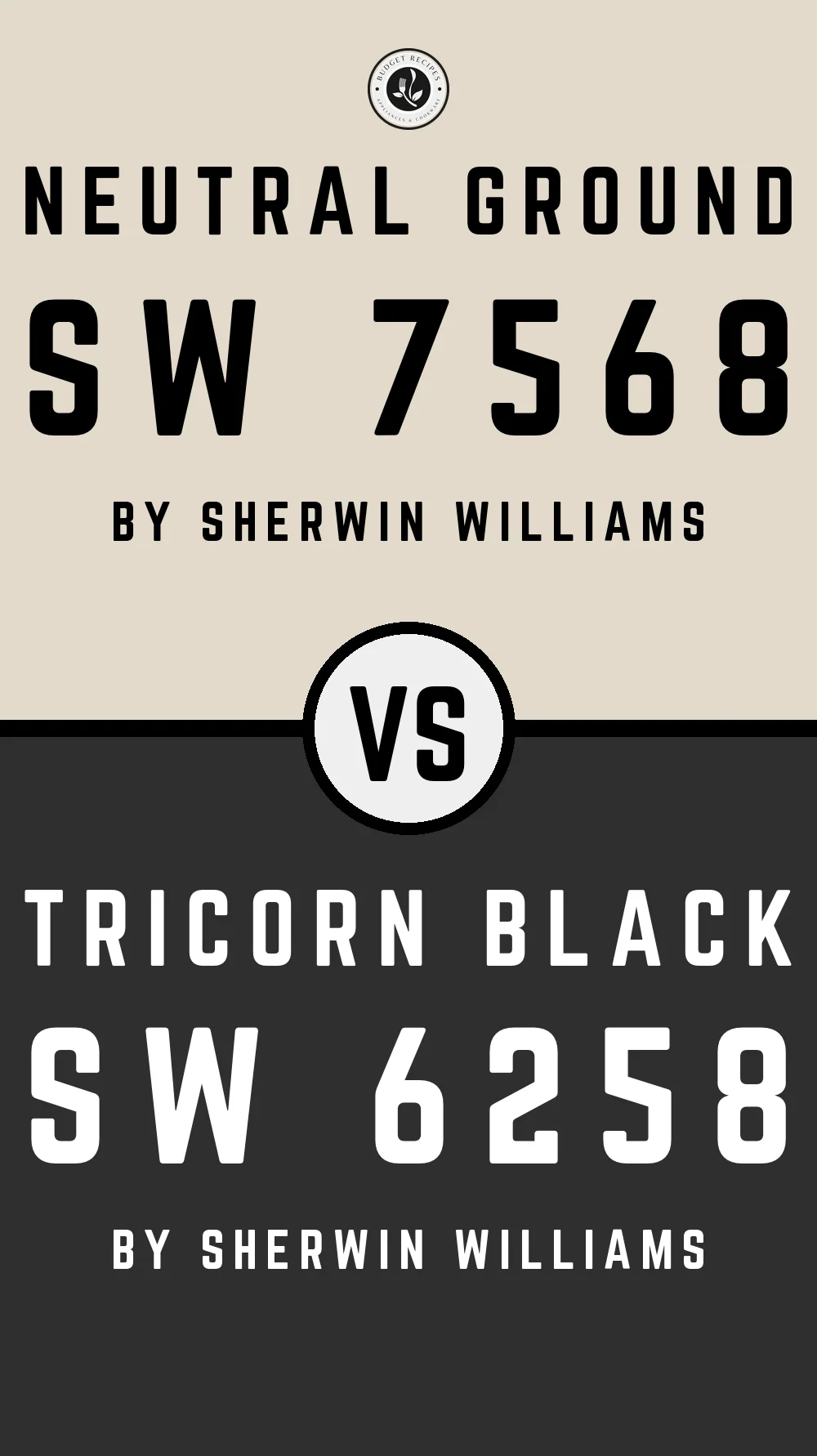 Neutral Ground SW 7568 vs Tricorn Black SW 6258