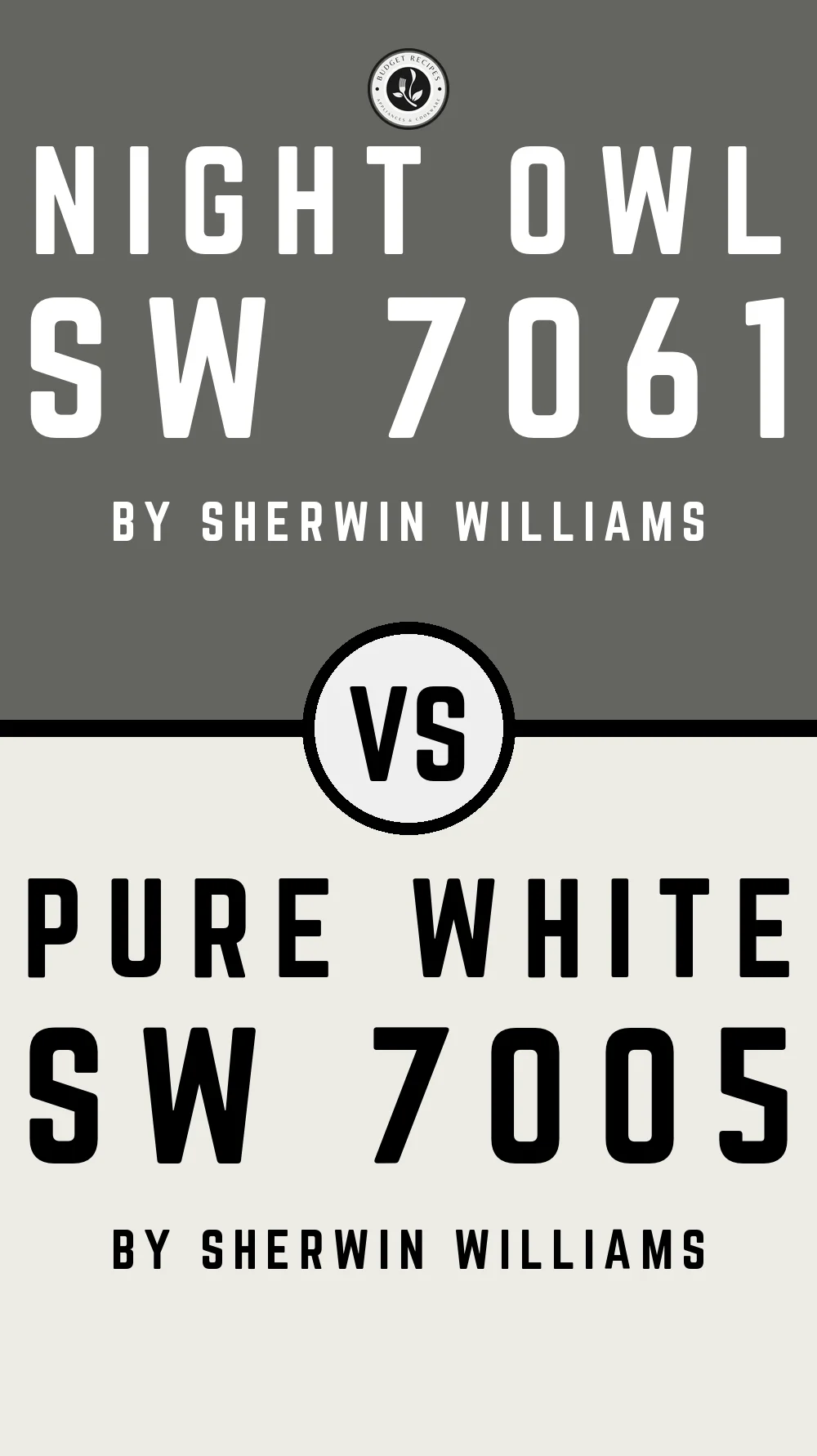 Night Owl SW 7061 vs Pure White SW 7005