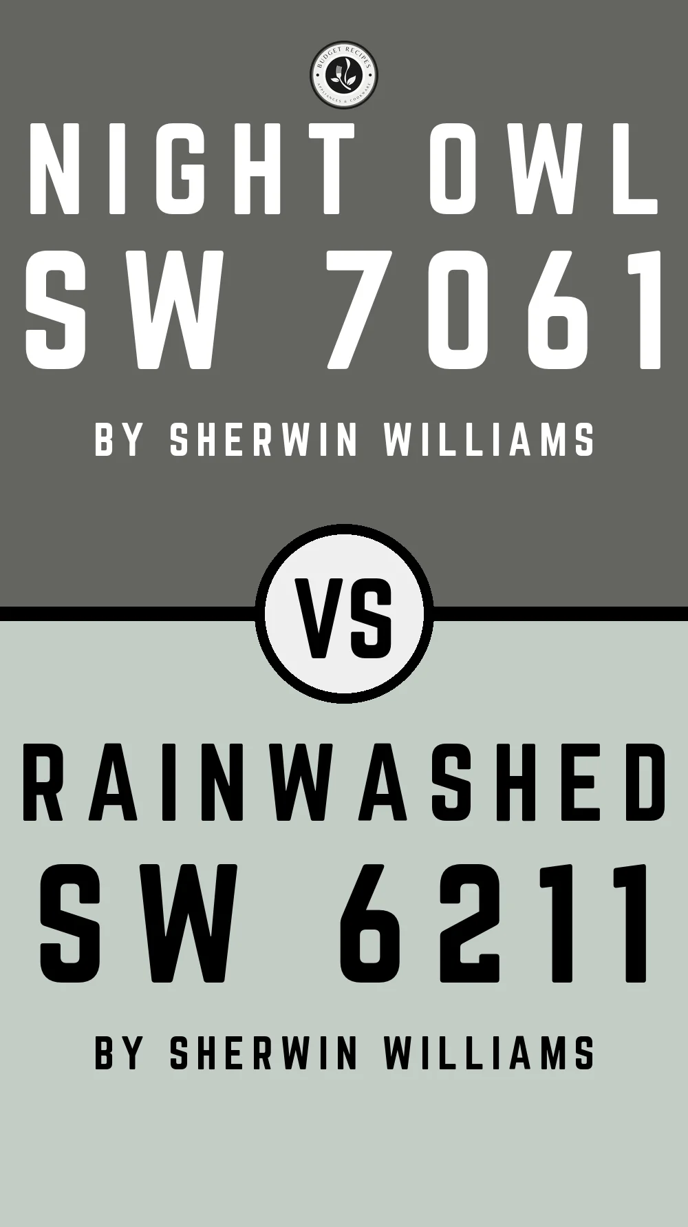 Night Owl by Sherwin Williams SW 7061 vs Rainwashed SW 6211