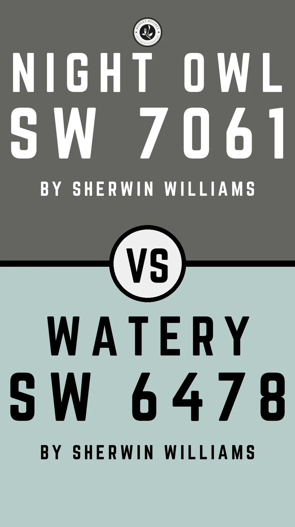 Night Owl by Sherwin Williams SW 7061 vs Watery SW 6478