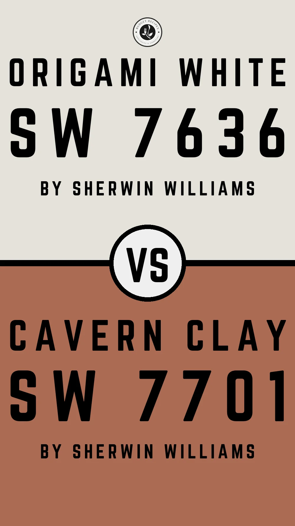 Origami White by Sherwin Williams SW 7636 vs Cavern Clay SW 7701