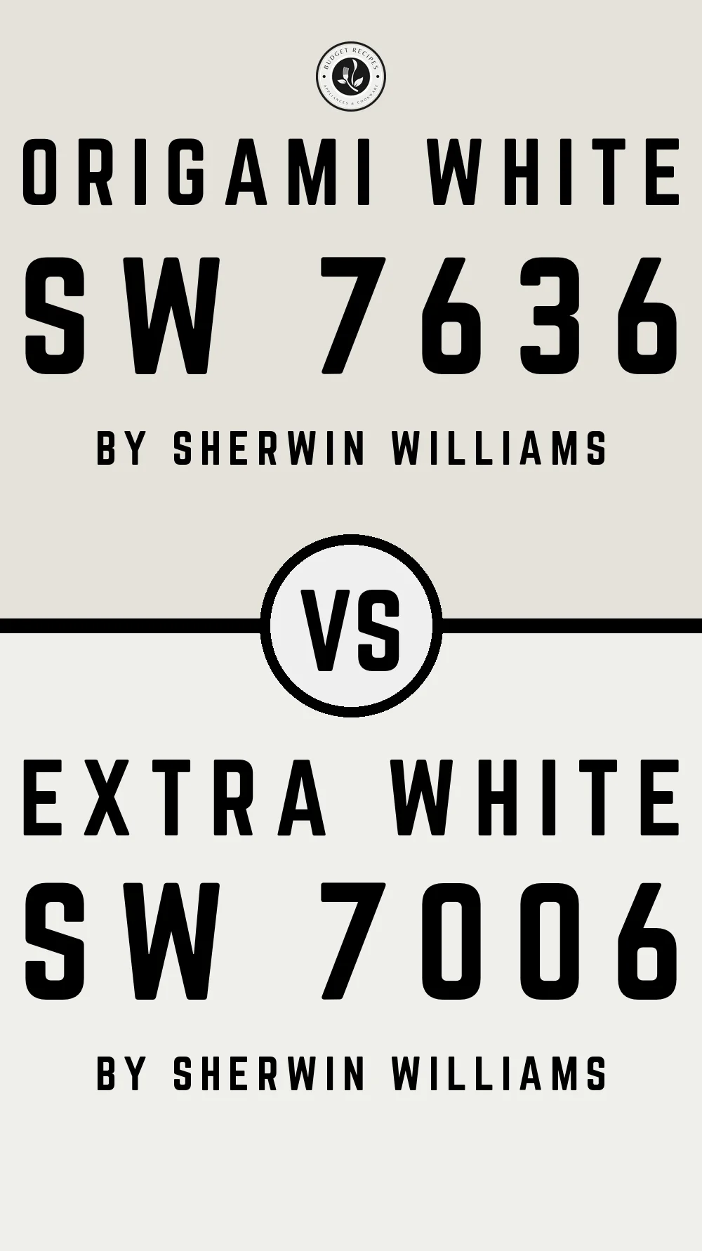 Origami White SW 7636 vs Extra White SW 7006