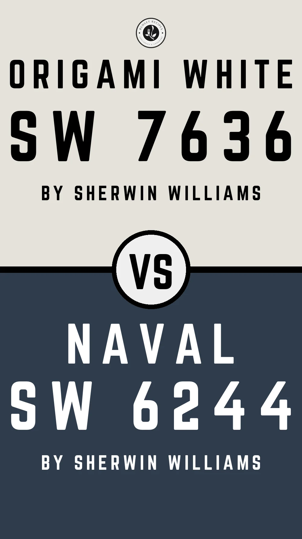 Origami White SW 7636 vs Naval SW 6244