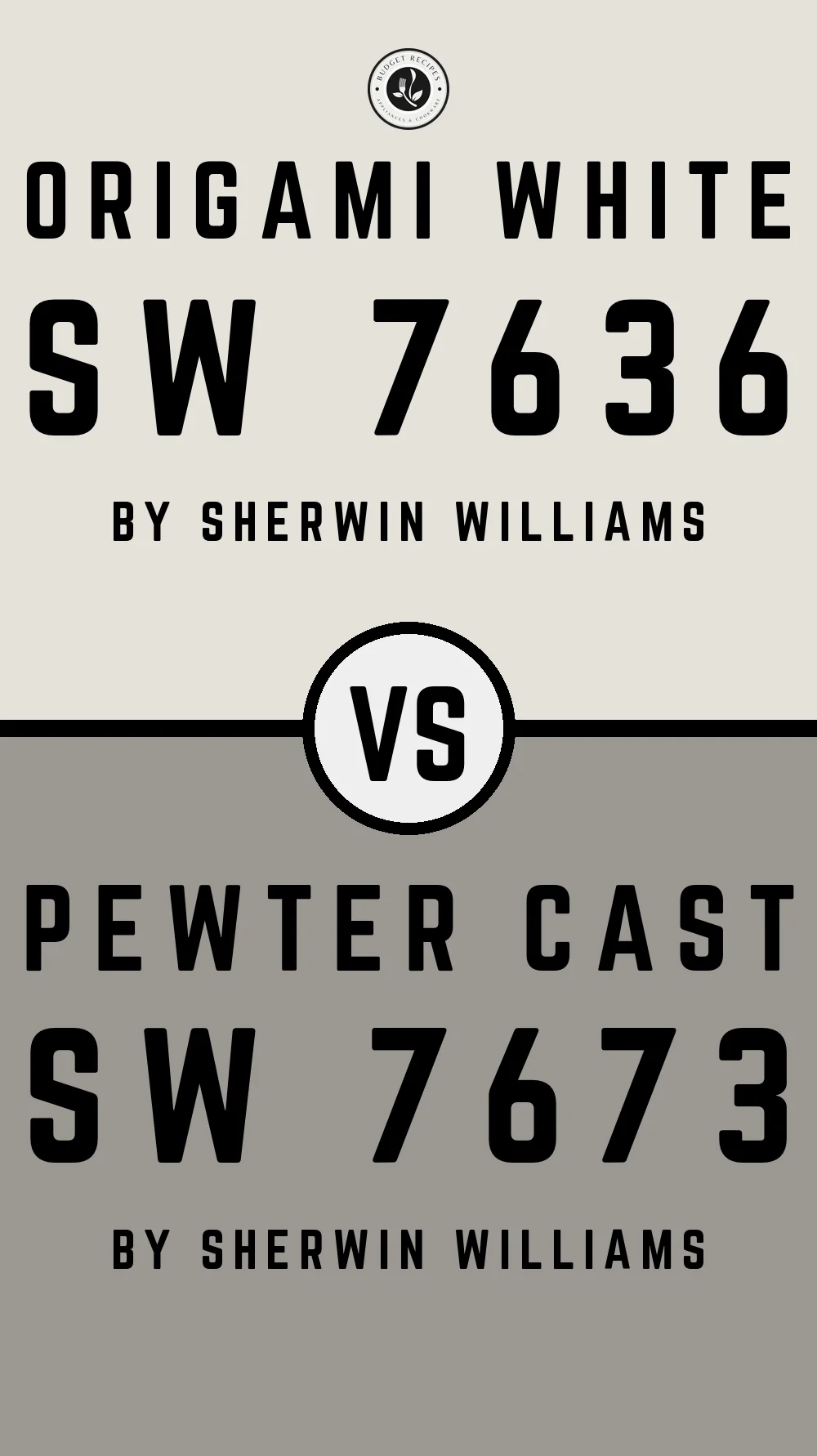 Origami White SW 7636 vs Pewter Cast SW 7673