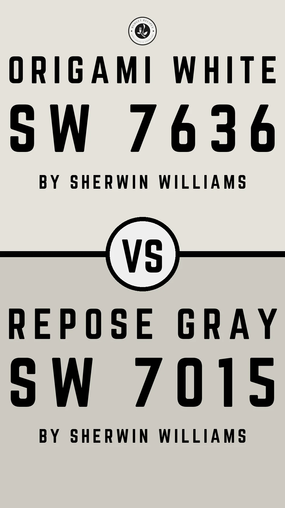 Origami White SW 7636 vs Repose Gray SW 7015