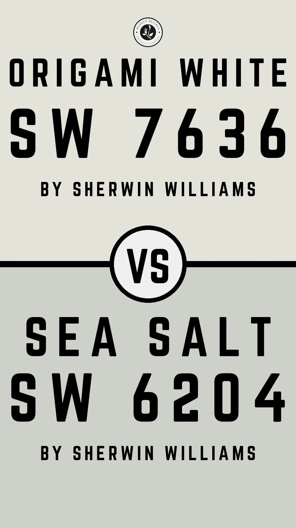 Origami White by Sherwin Williams SW 7636 vs Sea Salt SW 6204