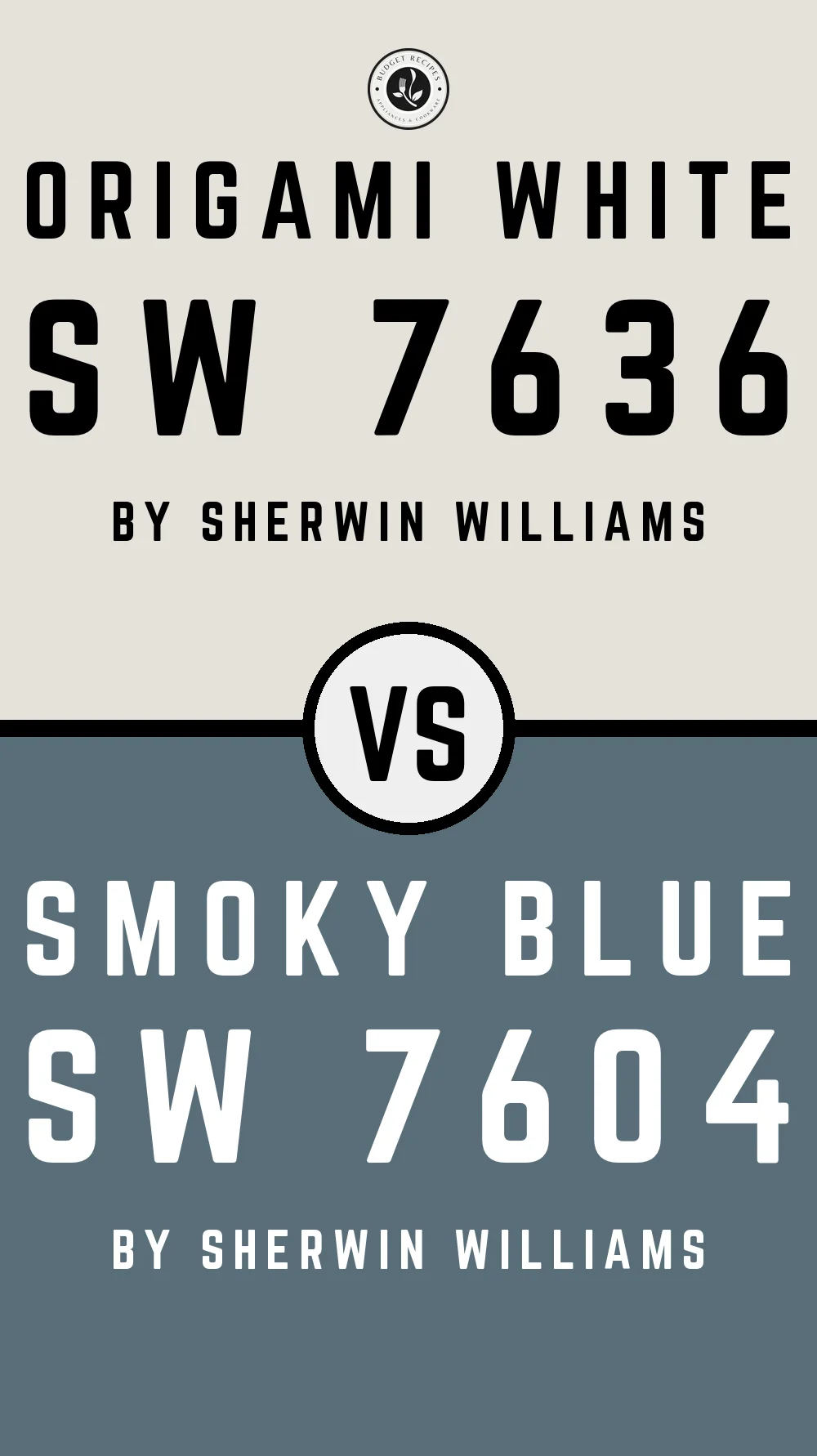 Origami White by Sherwin Williams SW 7636 vs Smoky Blue SW 7604