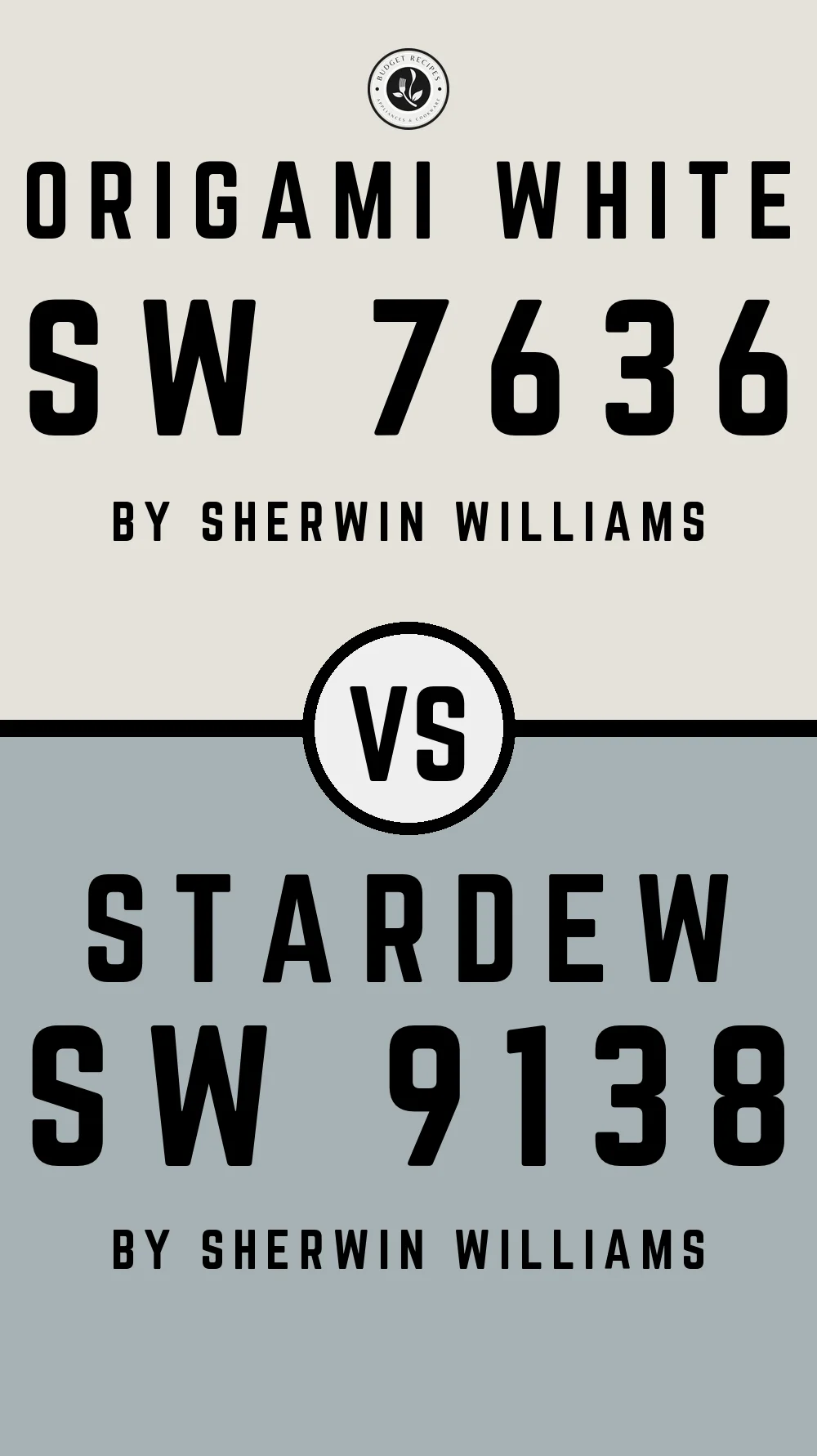 Origami White by Sherwin Williams SW 7636 vs Stardew SW 9138