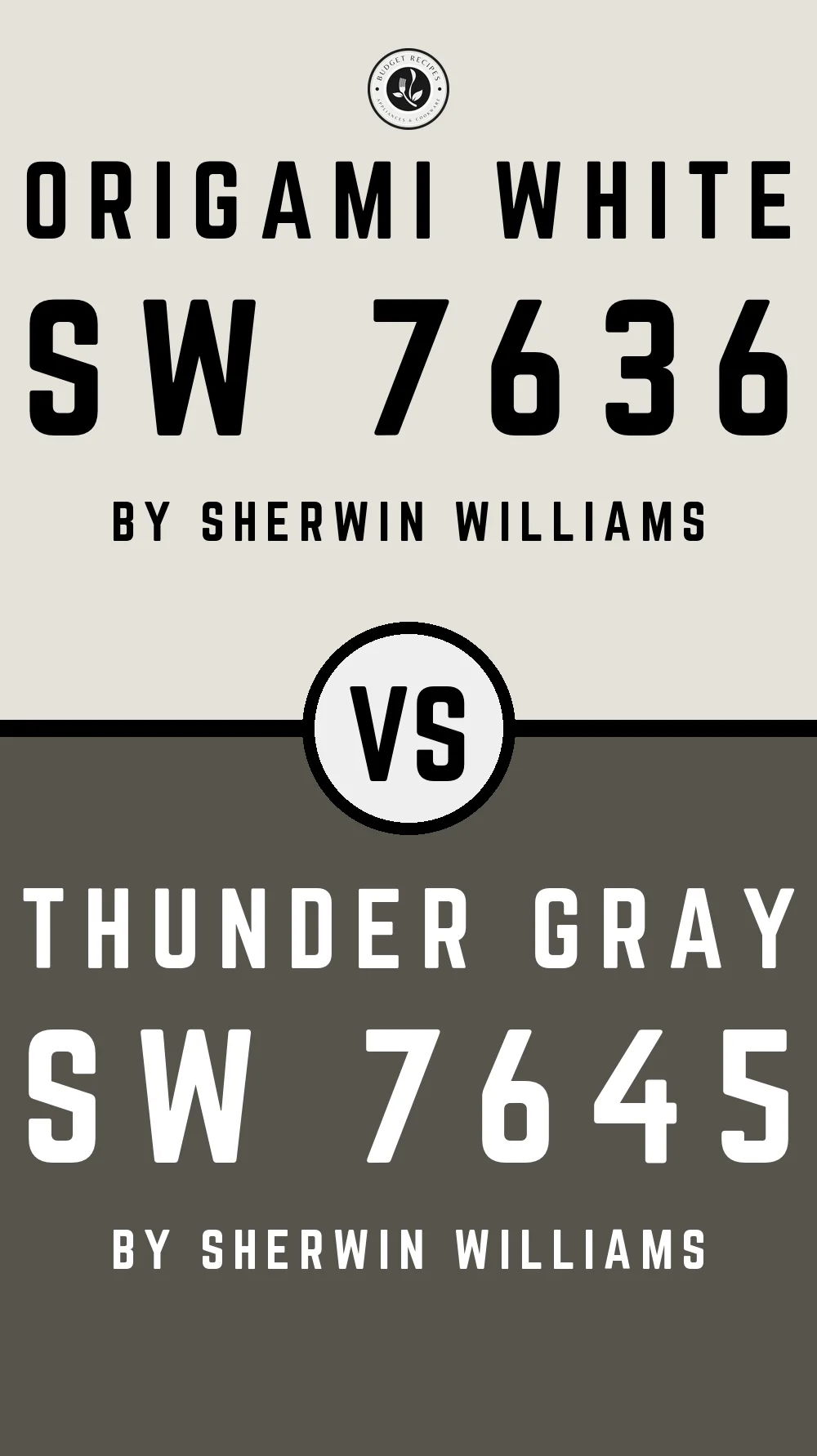 Origami White by Sherwin Williams SW 7636 vs Thunder Gray SW 7645
