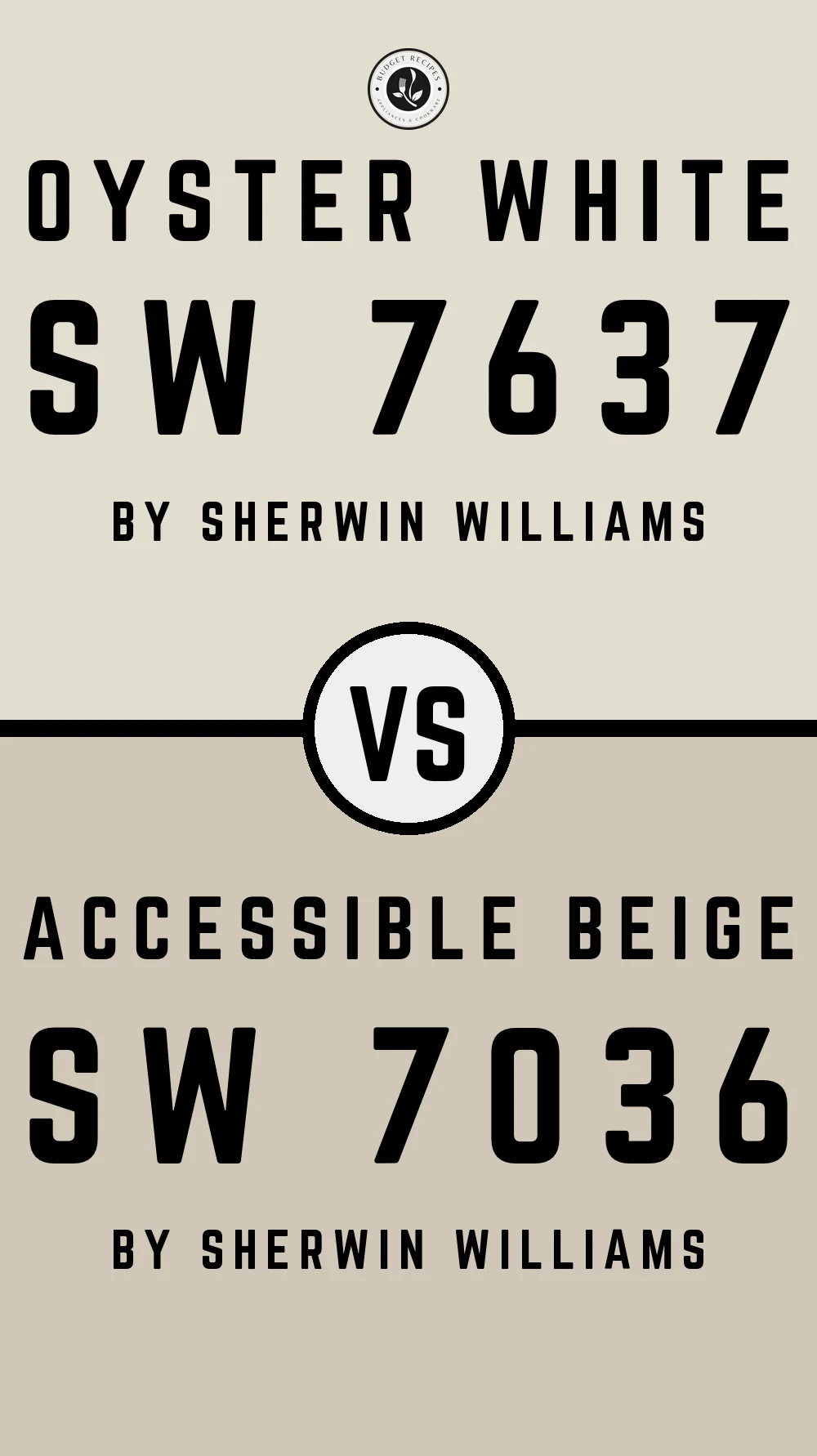 Oyster White by Sherwin Williams SW 7637 vs Accessible Beige SW 7036