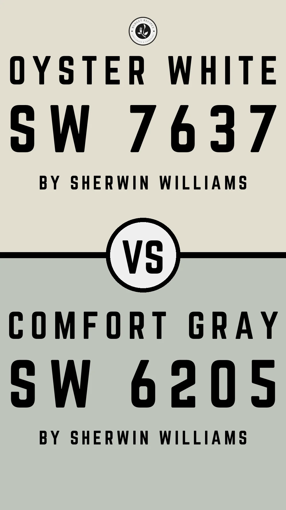 Oyster White by Sherwin Williams SW 7637 vs Comfort Gray SW 6205