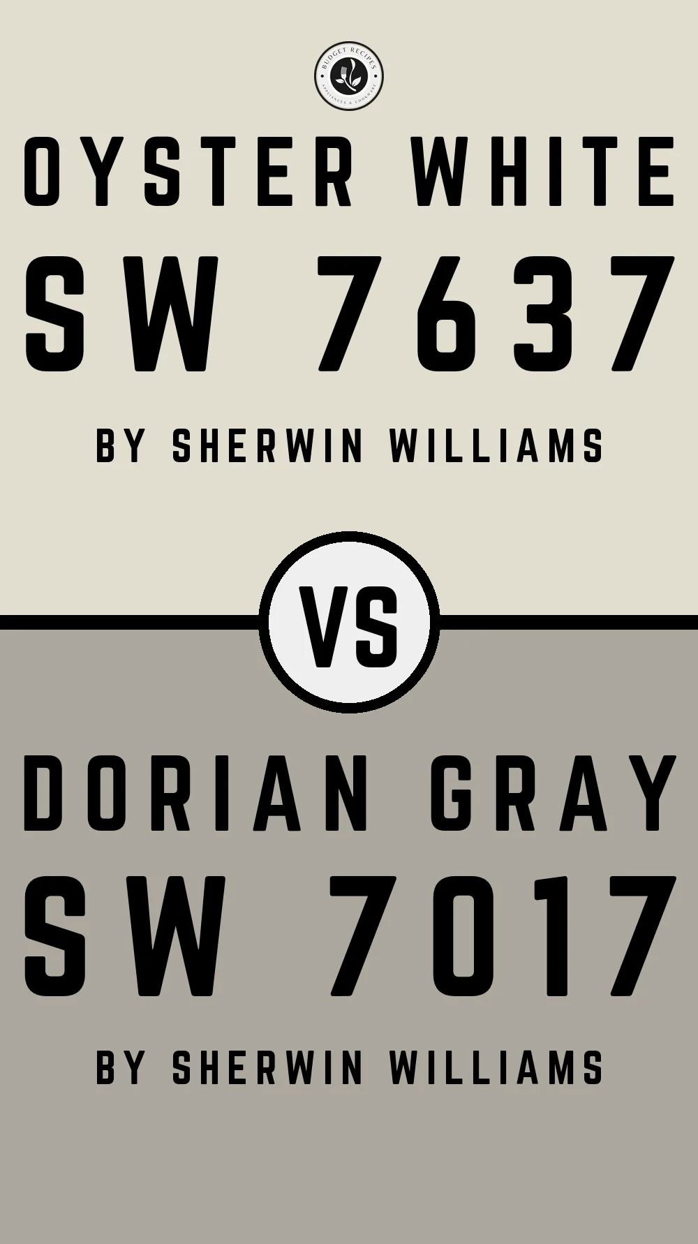 Oyster White SW 7637 vs Dorian Gray SW 7017