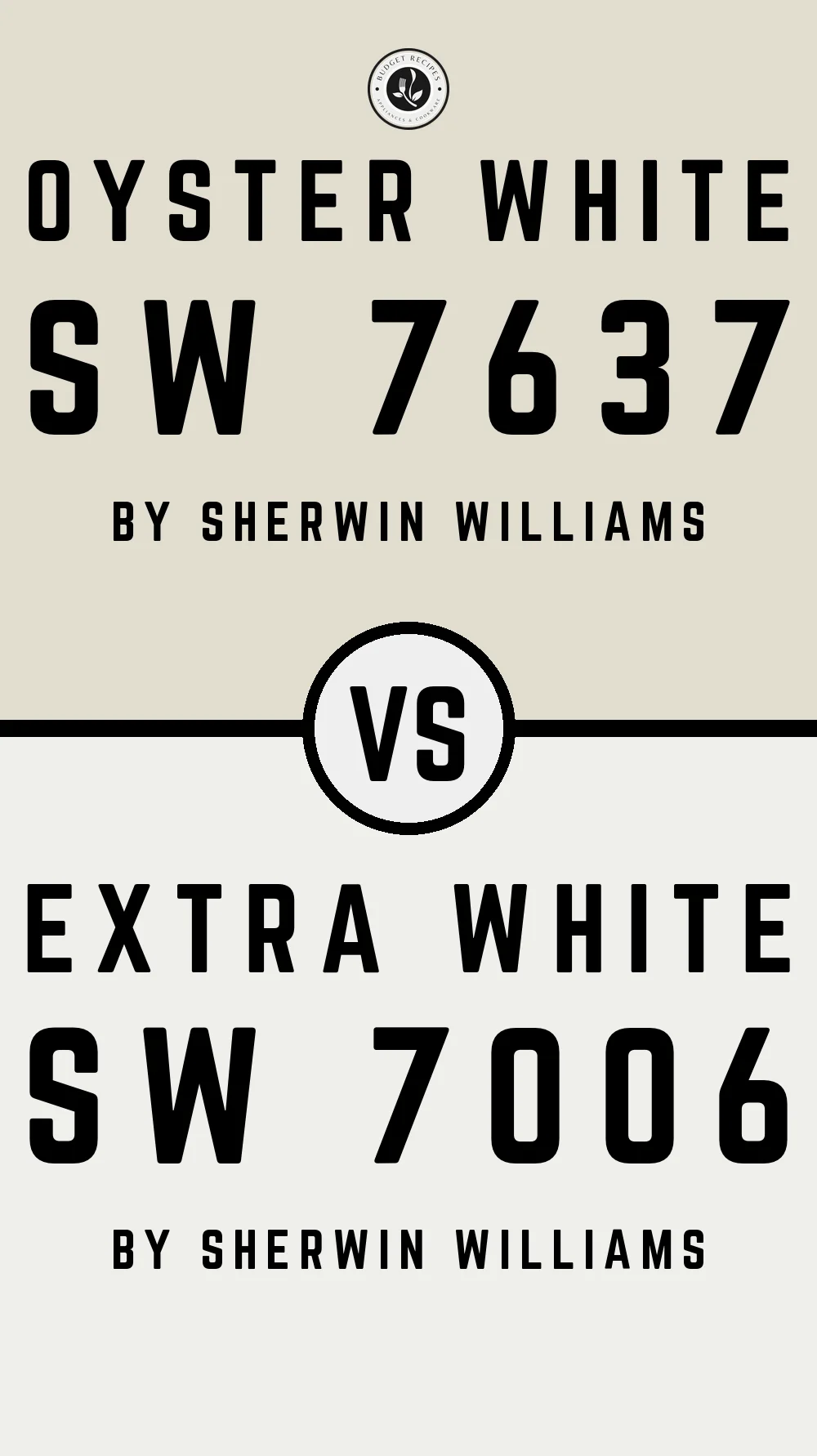 Oyster White SW 7637 vs Extra White SW 7006