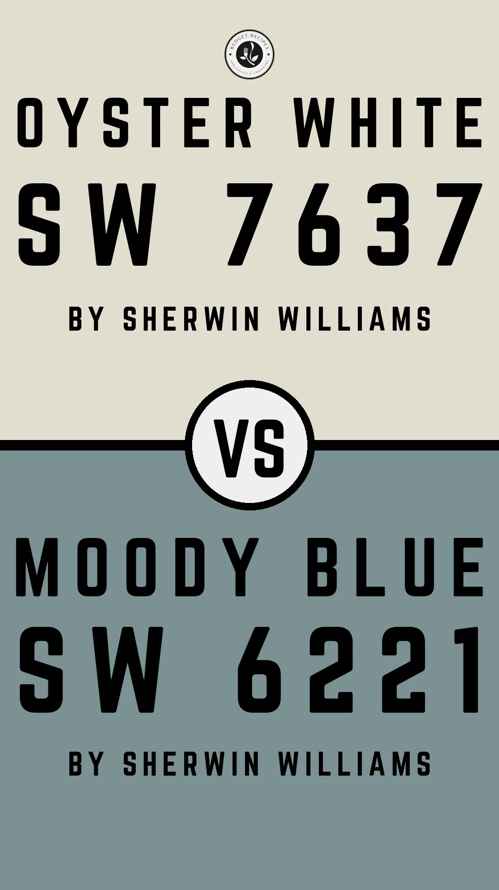 Oyster White by Sherwin Williams SW 7637 vs Moody Blue SW 6221