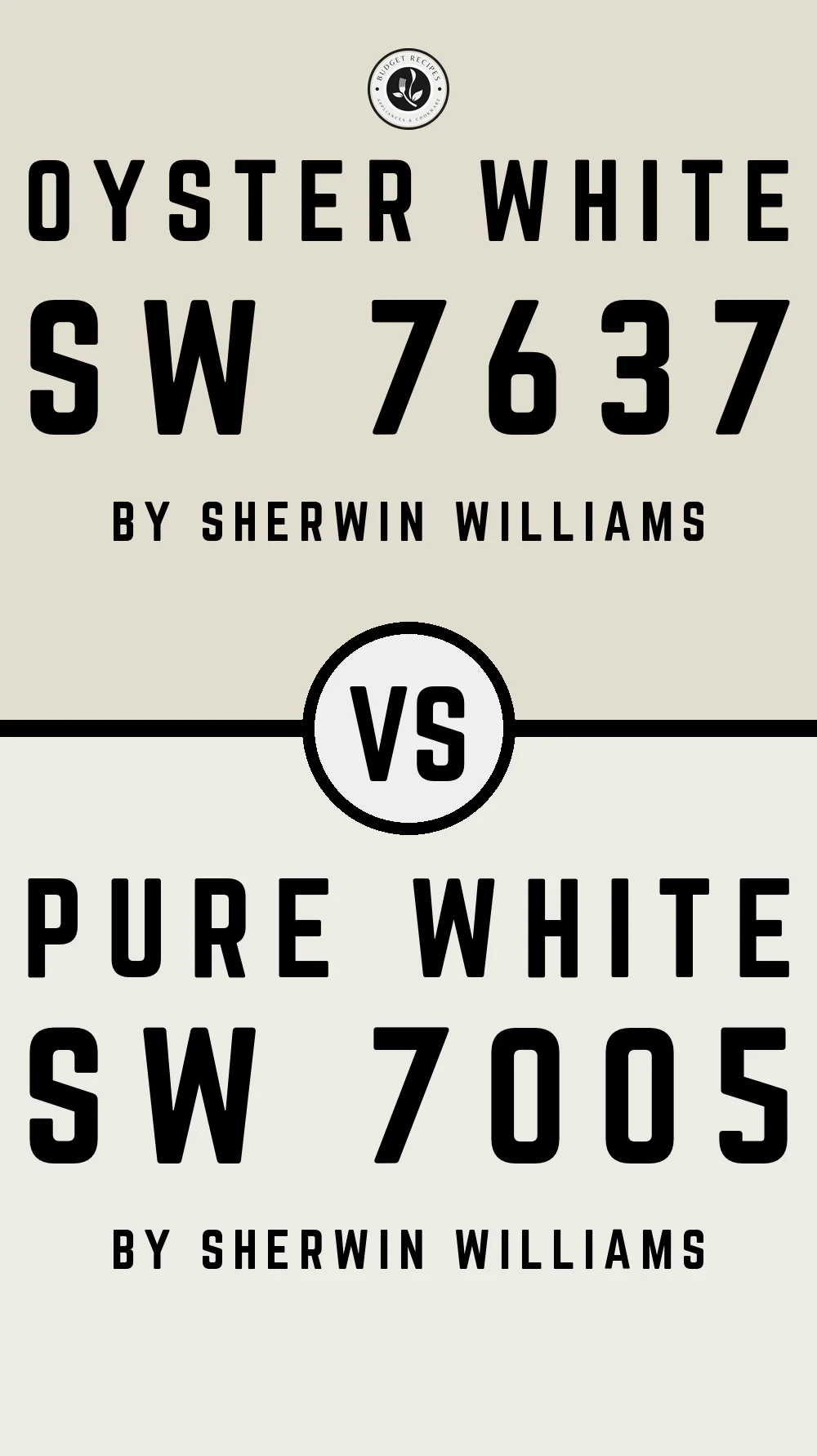 Oyster White SW 7637 vs Pure White SW 7005