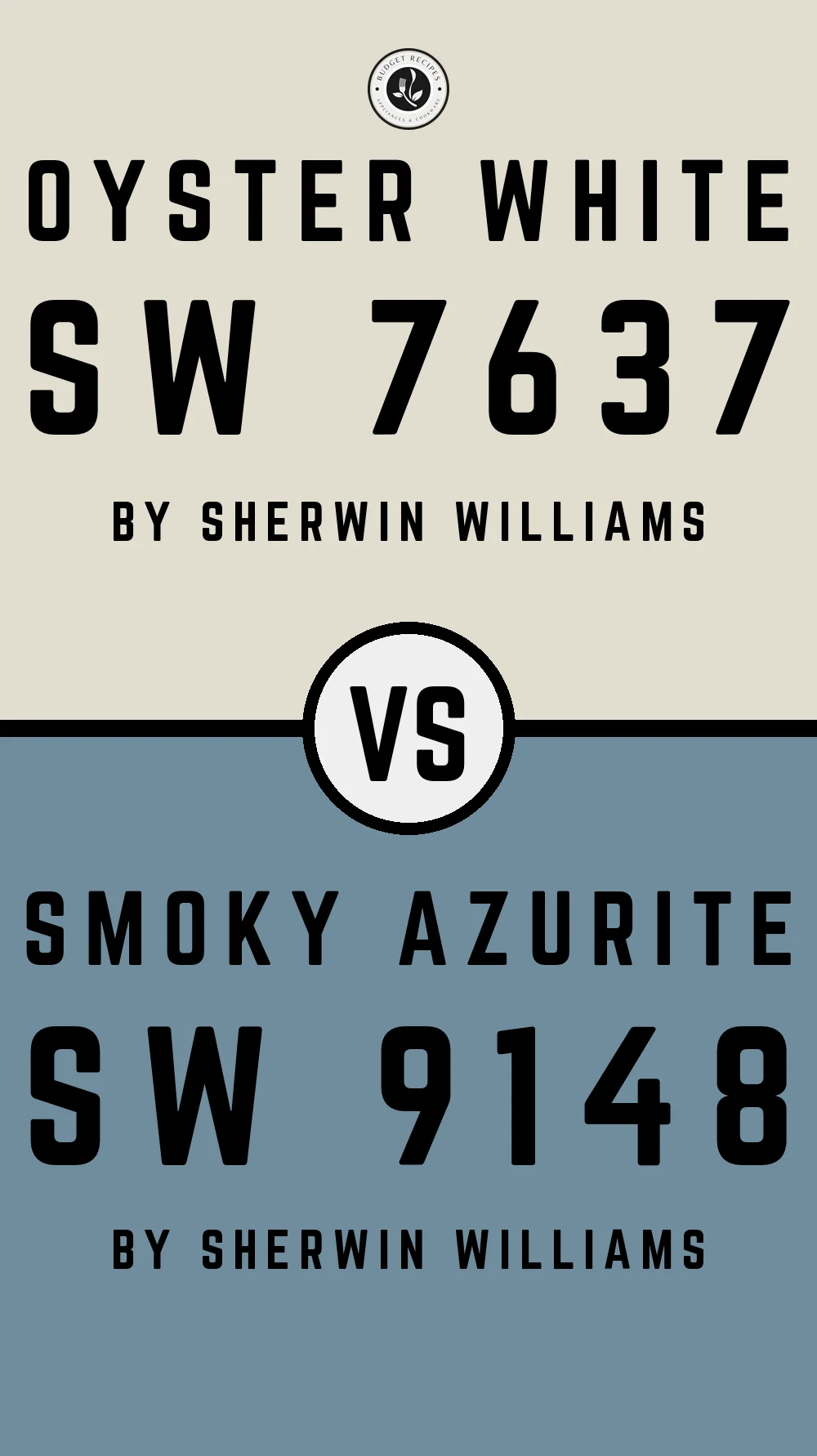 Oyster White by Sherwin Williams SW 7637 vs Smoky Azurite SW 9148