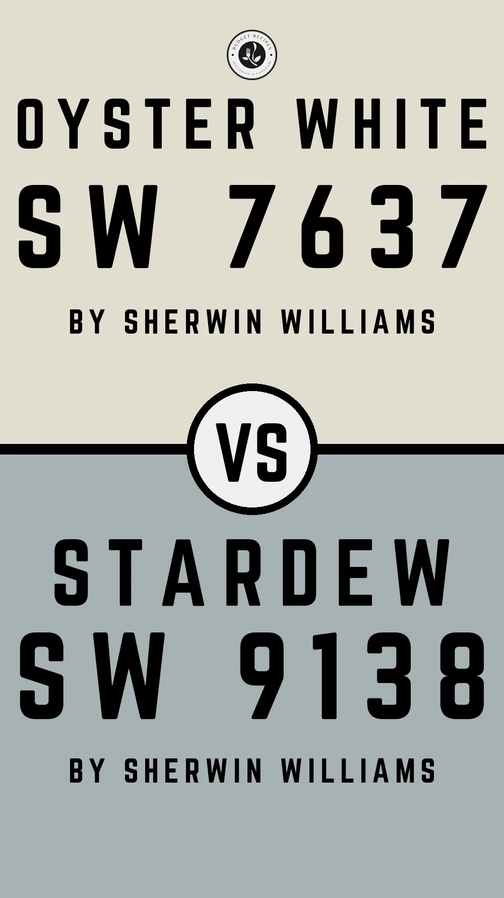 Oyster White SW 7637 vs Stardew SW 9138
