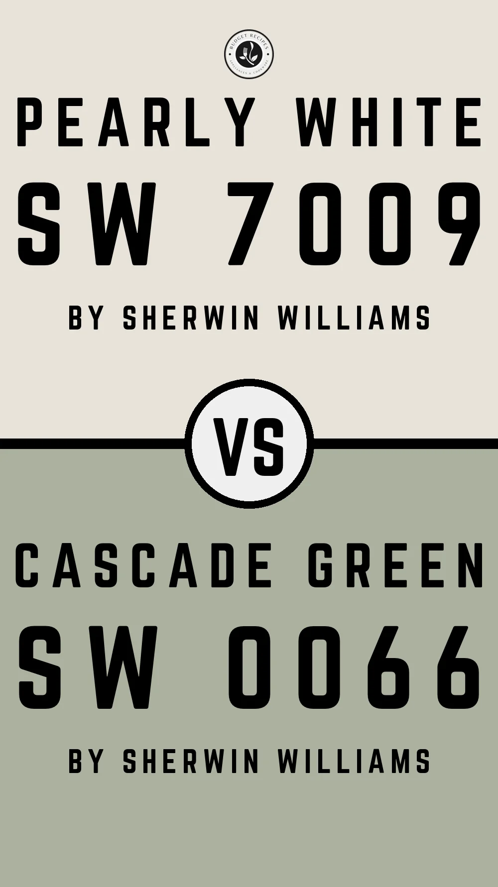 Pearly White by Sherwin Williams SW 7009 with Cascade Green SW 0066
