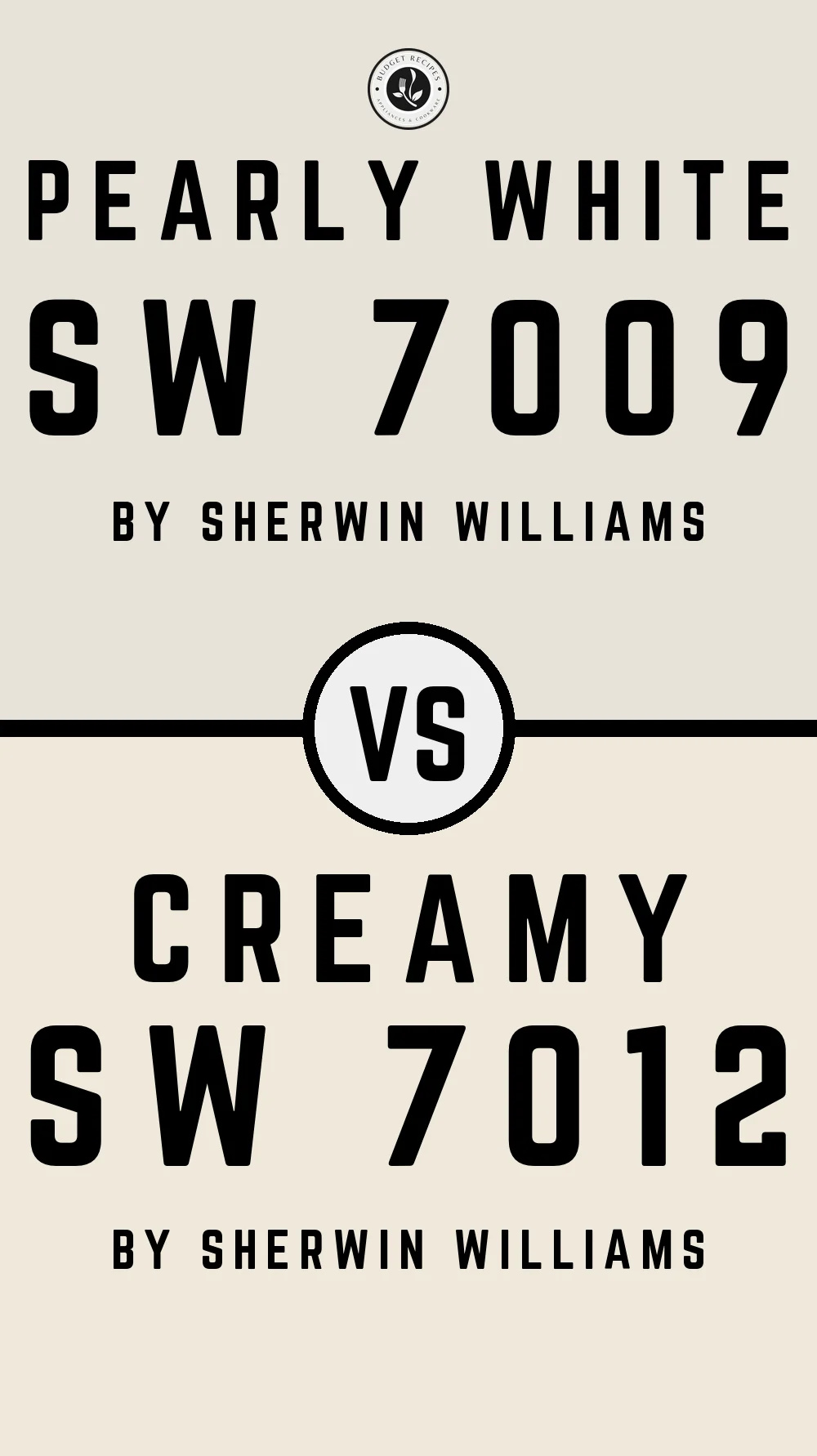 Pearly White by Sherwin Williams SW 7009 vs Creamy SW 7012