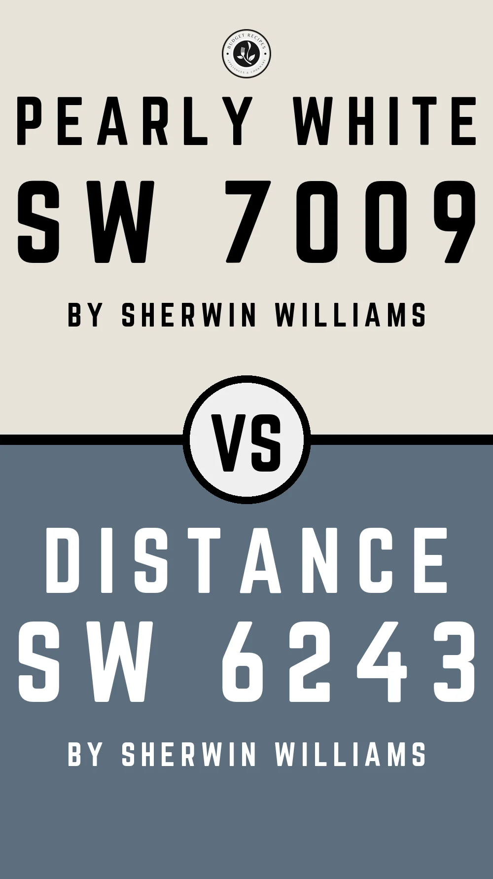 Pearly White by Sherwin Williams SW 7009 with Distance SW 6243
