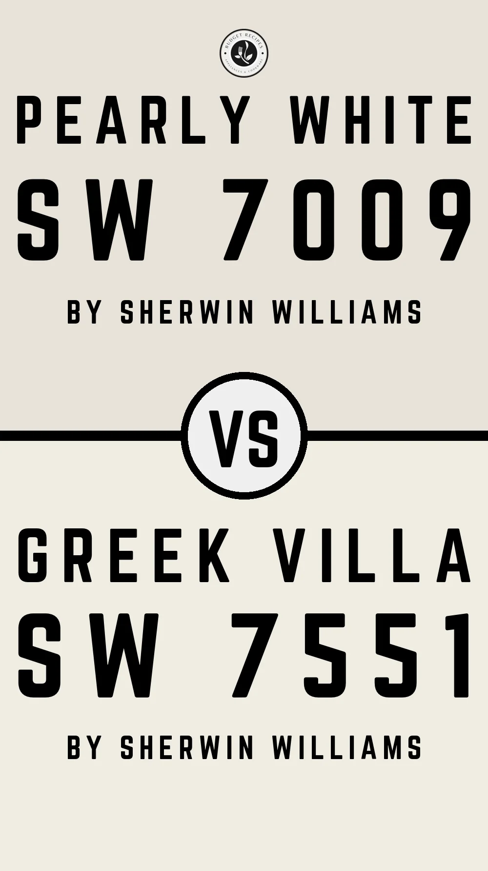Pearly White by Sherwin Williams SW 7009 vs Greek Villa SW 7551