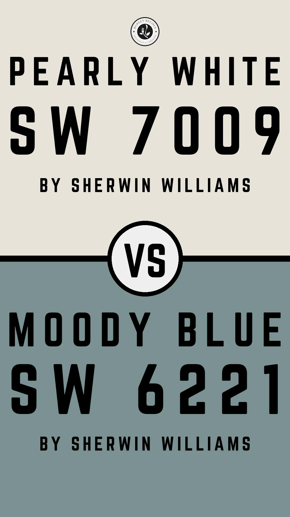 Pearly White by Sherwin Williams SW 7009 with Moody Blue SW 6221
