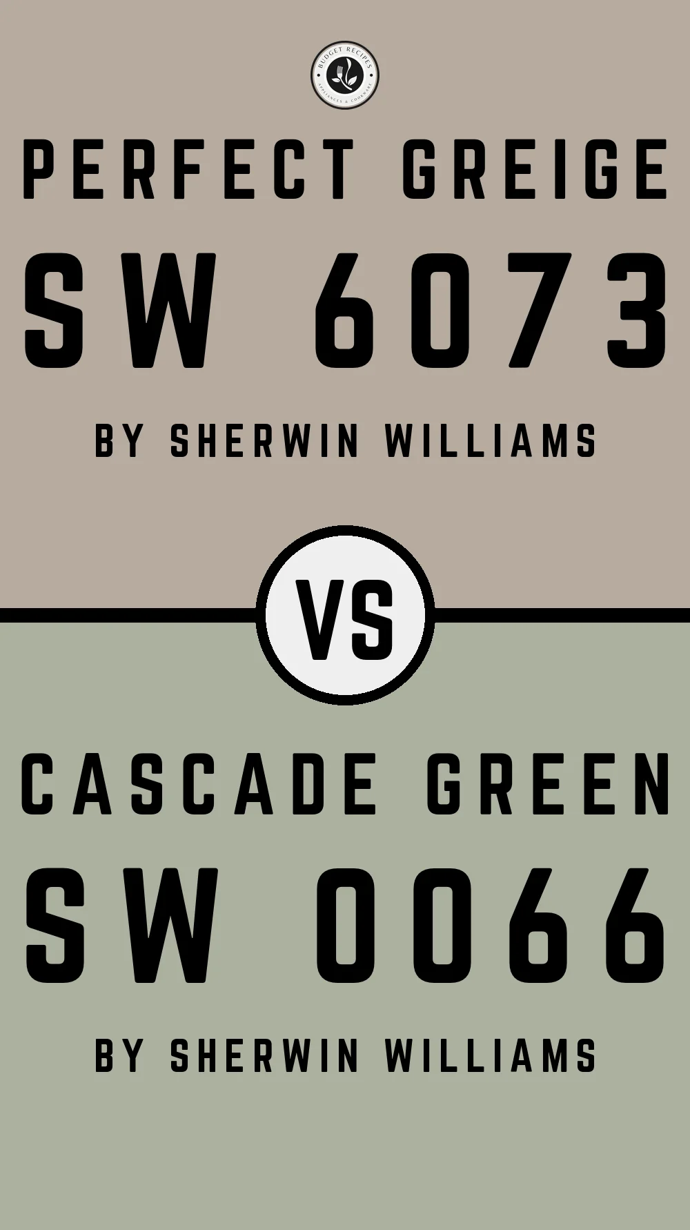 Perfect Greige by Sherwin Williams SW 6073 With Cascade Green SW 0066